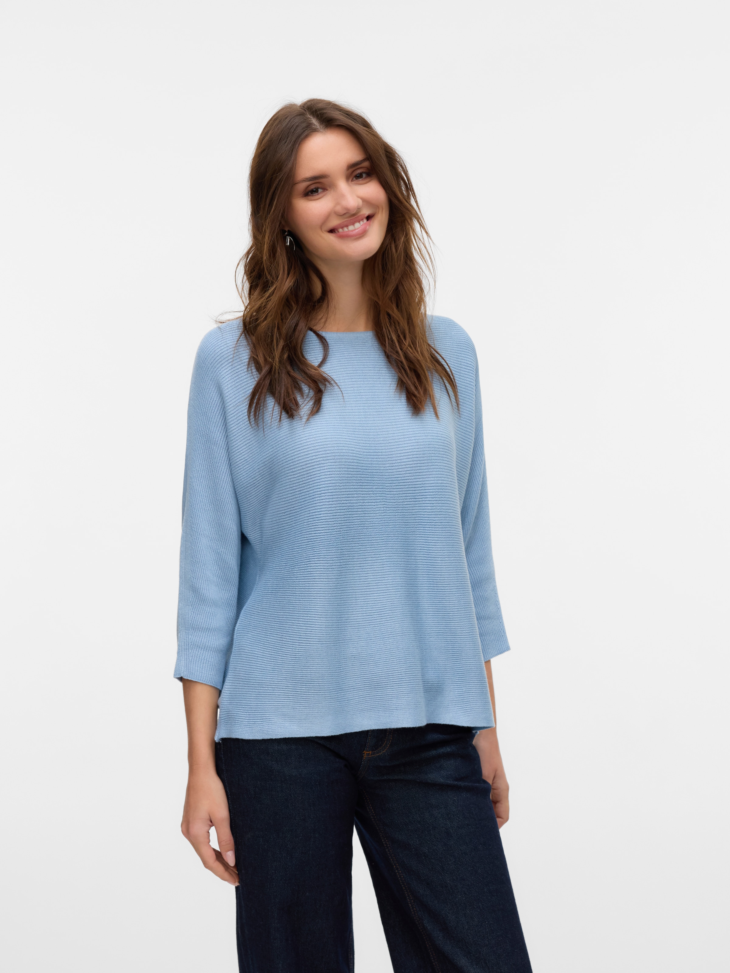 Vero Moda 3/4 Arm-Pullover »VMNORA 3/4 BOATNECK BLOUSE NOOS«, mit Fledermausärmeln