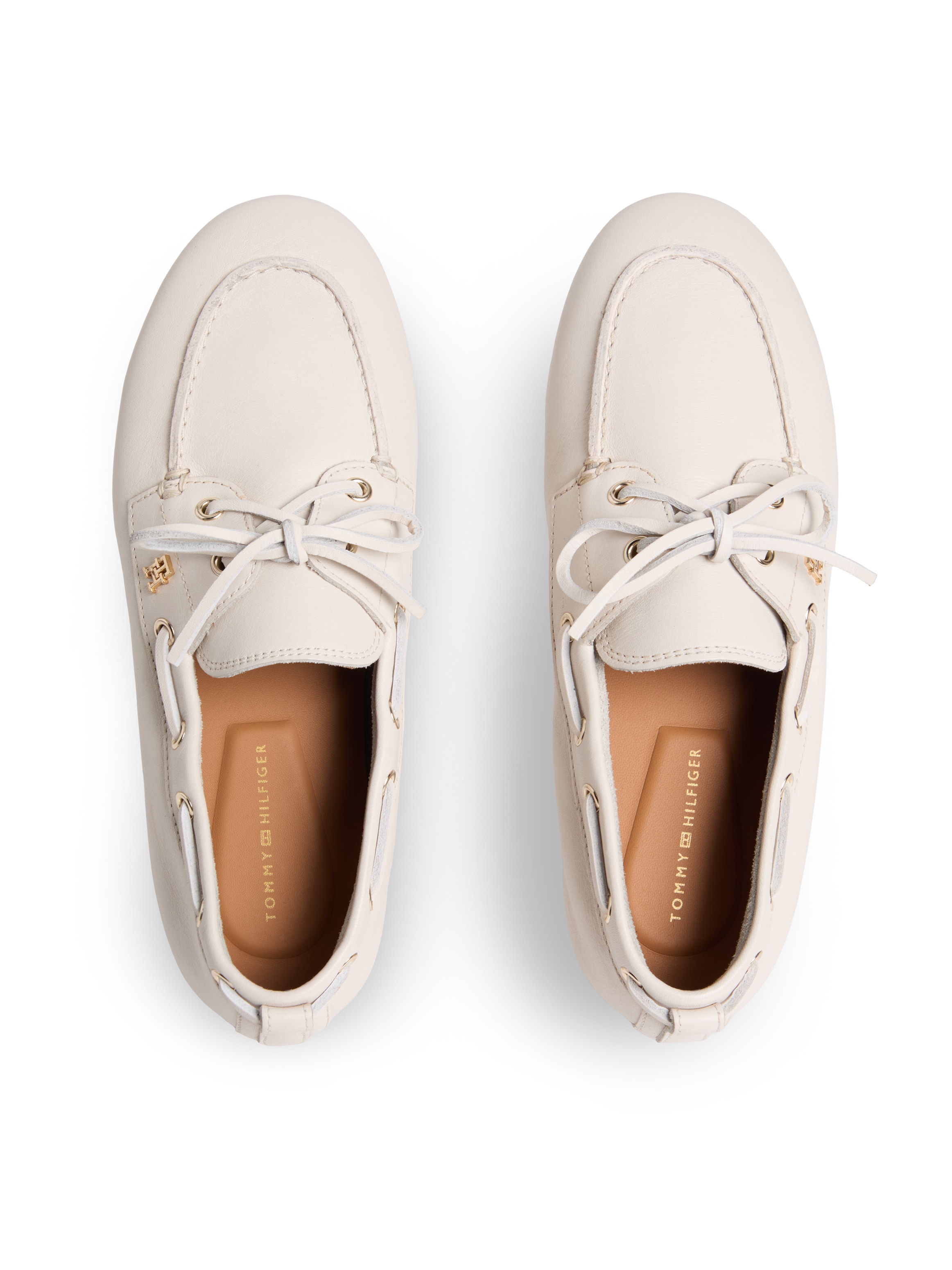 Tommy Hilfiger TH Sleek Boat Shoe Cream 37 10