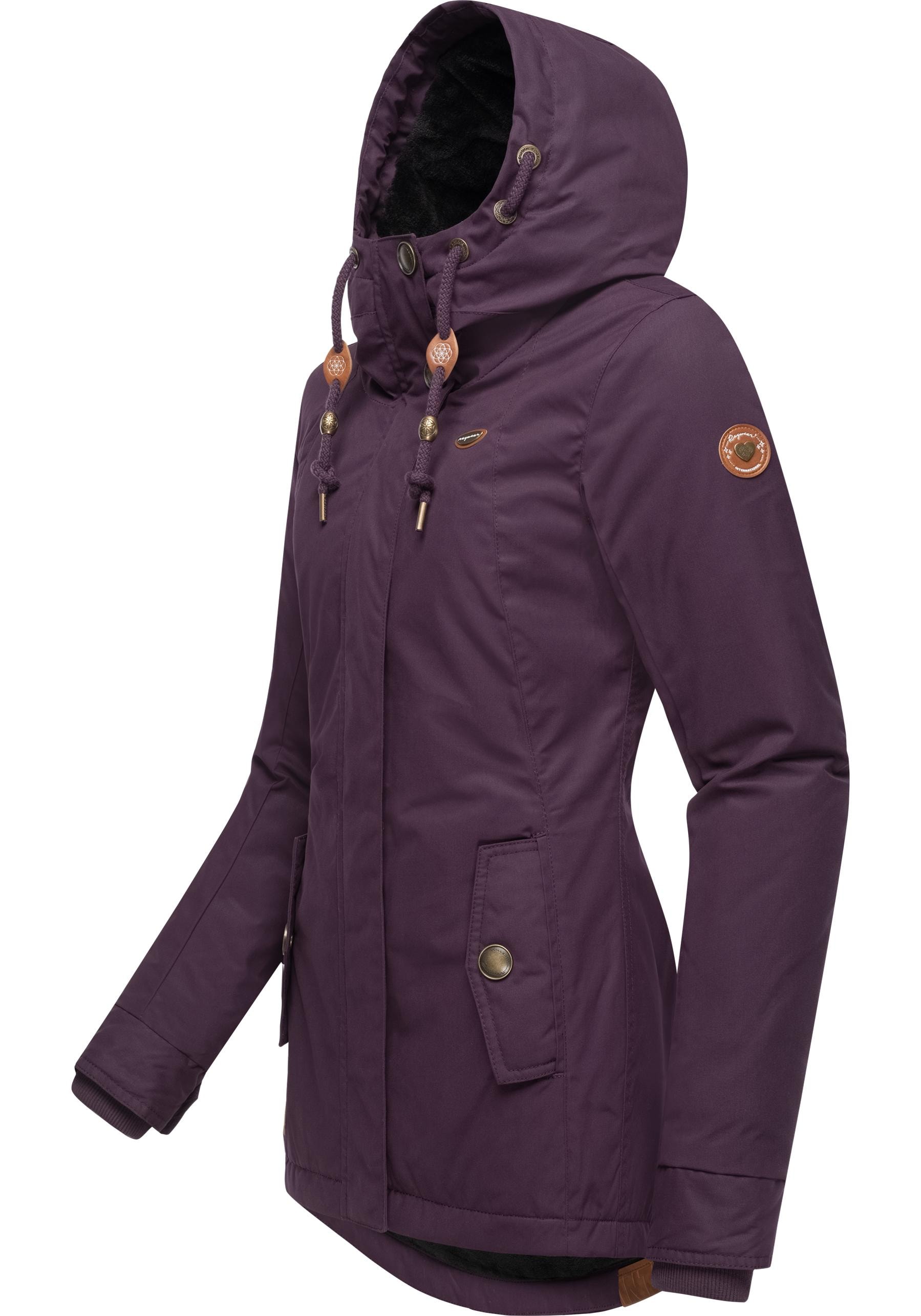 Ragwear Winterjacke »Monade«, mit Kapuze, Damen Winterparka mit Kapuze und m. Fleece gefüttert