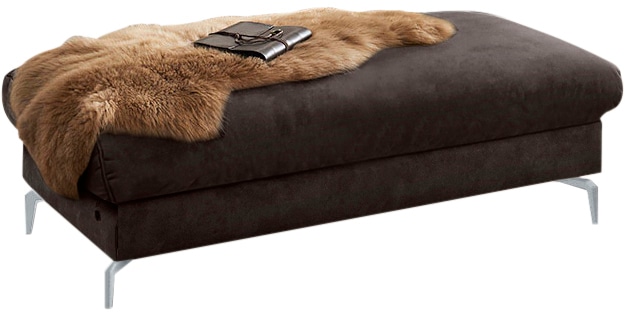 W.SCHILLIG Polsterhocker "piedroo, Designsofa mit tollem Sitzkomfort, bequem, L-Form" Füße in Silber matt
