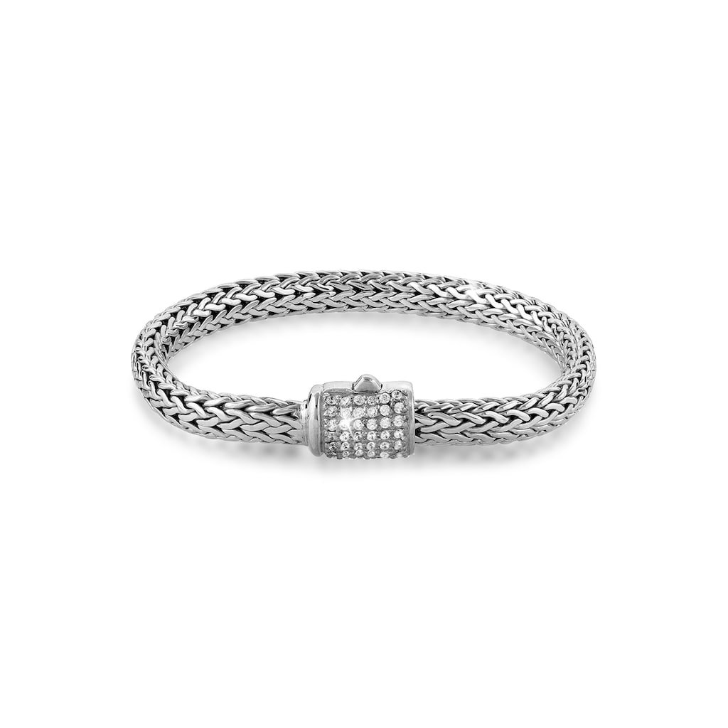 Kuzzoi Armband »Gliederarmband Damen Zirkonia Kristalle 925 Silber«