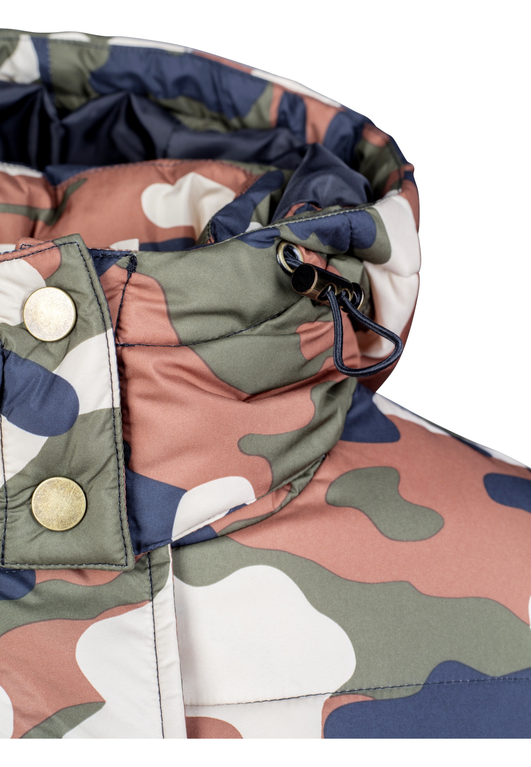 URBAN CLASSICS Winterjacke »Urban Classics Damen Ladies Boyfriend Camo Puffer Jacket« 1 Stk. tlg. mit Kapuze