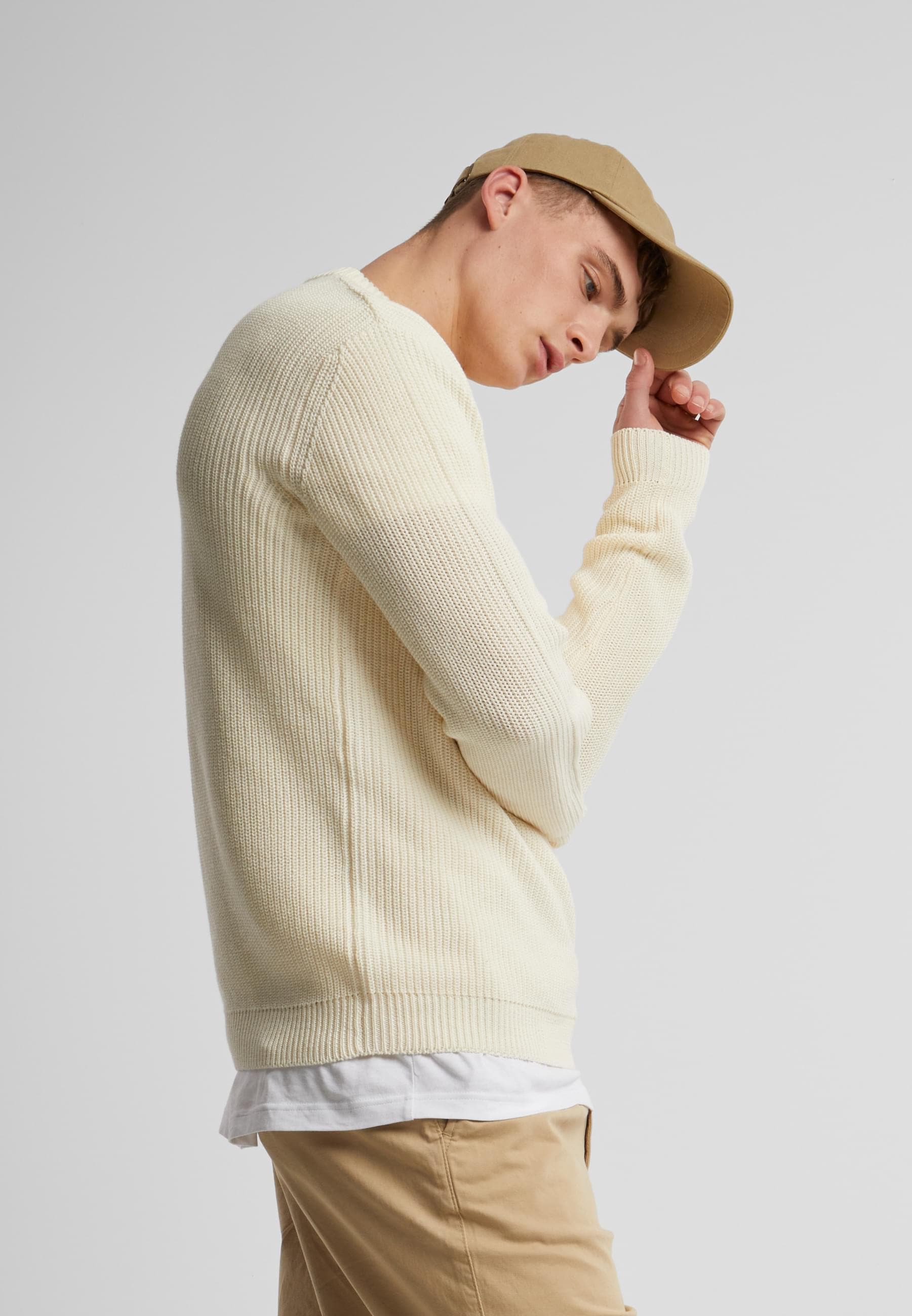 URBAN CLASSICS Rundhalspullover »Urban Classics Rib Basic Sweater«, (1 tlg.)