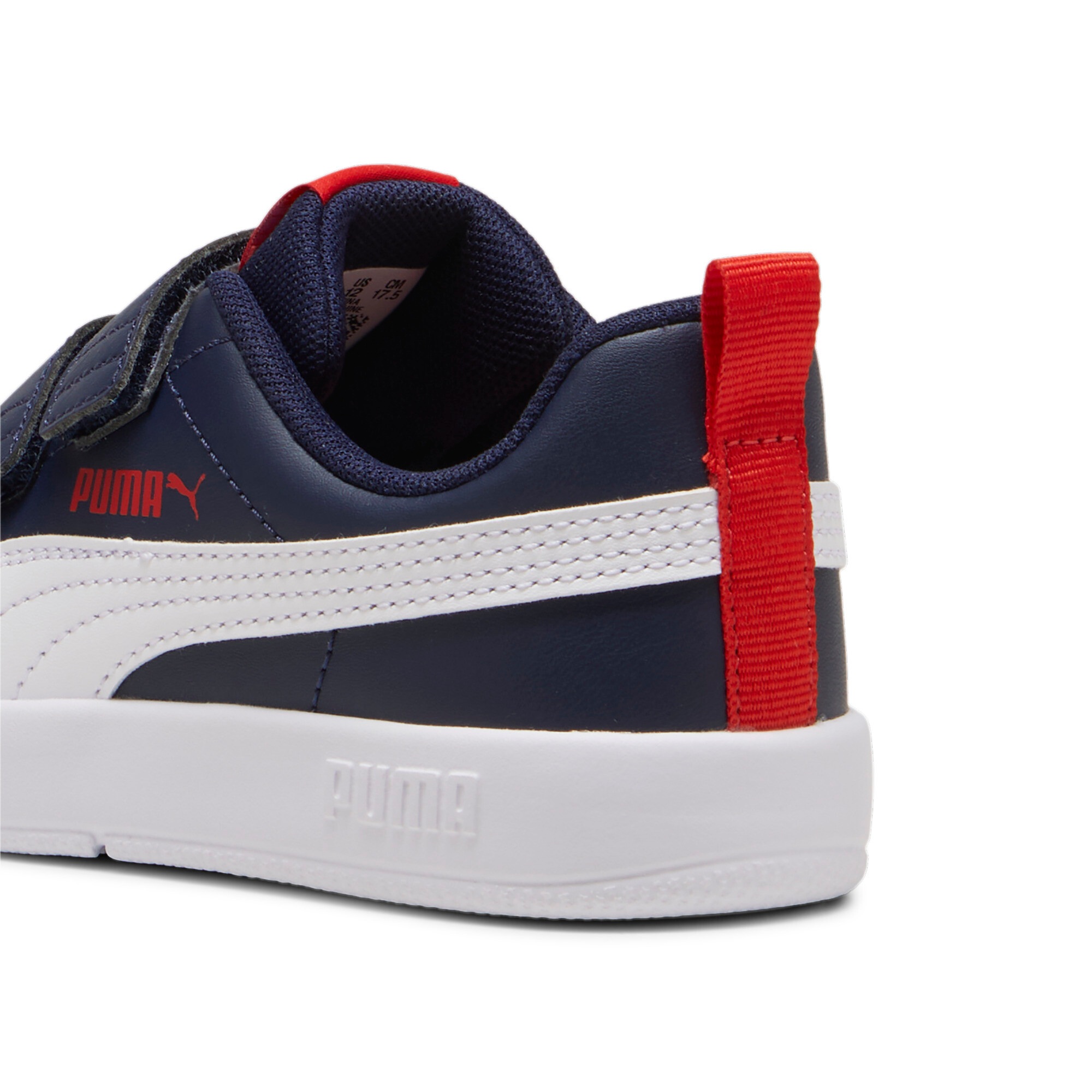PUMA Courtflex V3 V PS Baskets Navy Blanc Rouge 35 6