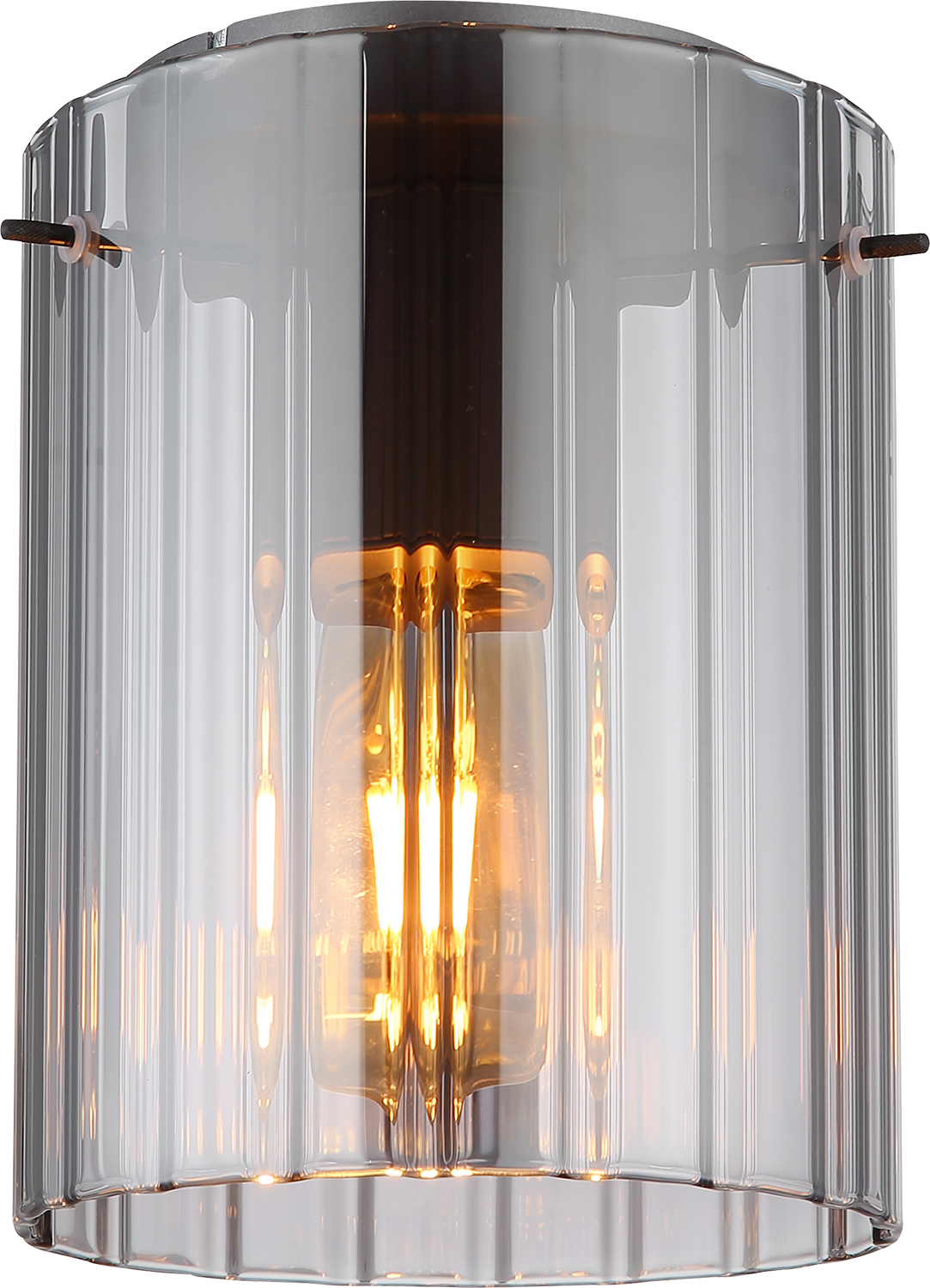 GLOBO LIGHTING Deckenleuchte »TULIVAR«, Leuchtmittel E27 | ohne Leuchtmittel, Deckenlampe/Glas rauchfarben/Rillen/Flur/Wohnzimmer