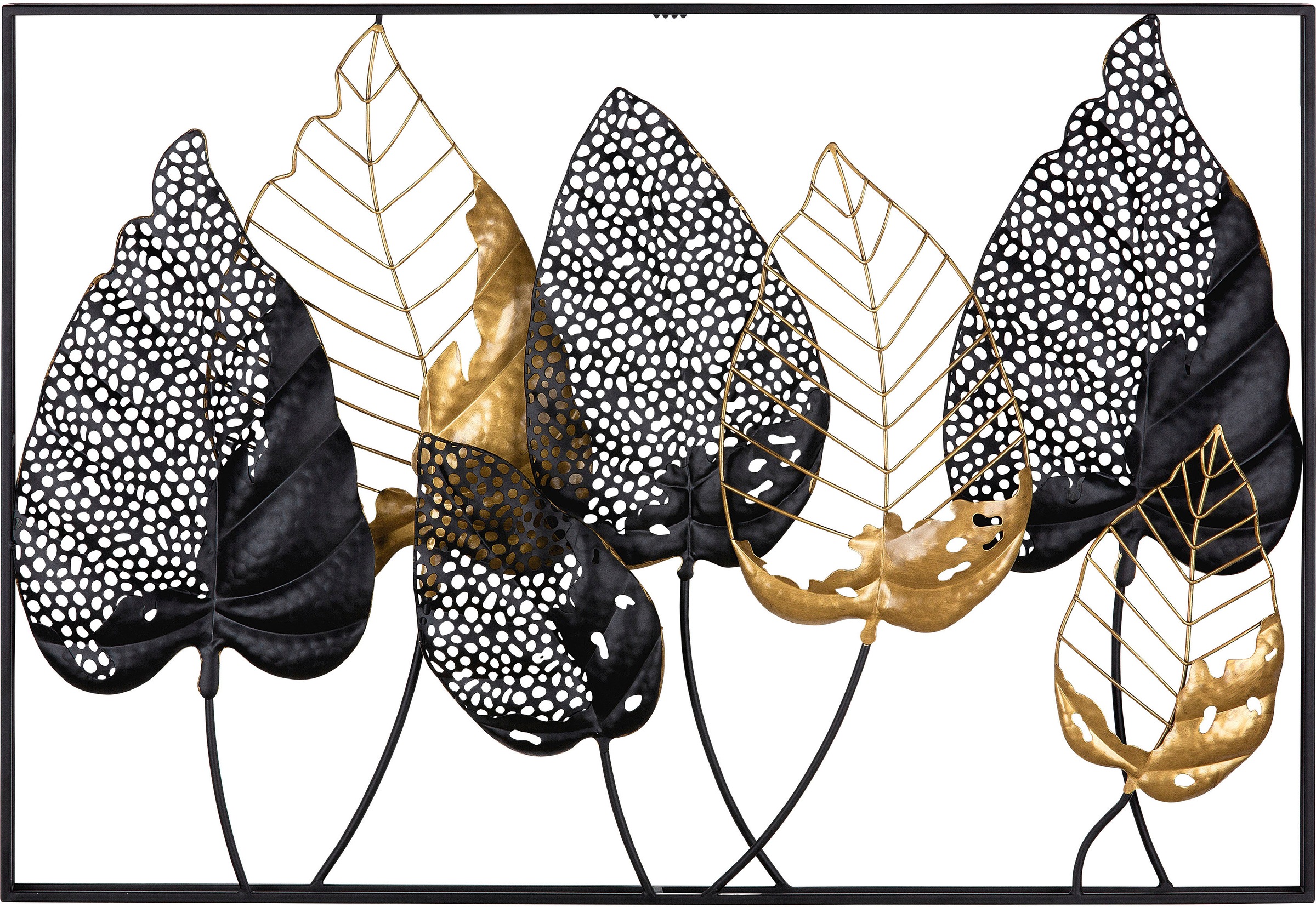 Casablanca by Gilde Wanddekoobjekt "Wandrelief Blätter mit Rahmen Santos" günstig online kaufen