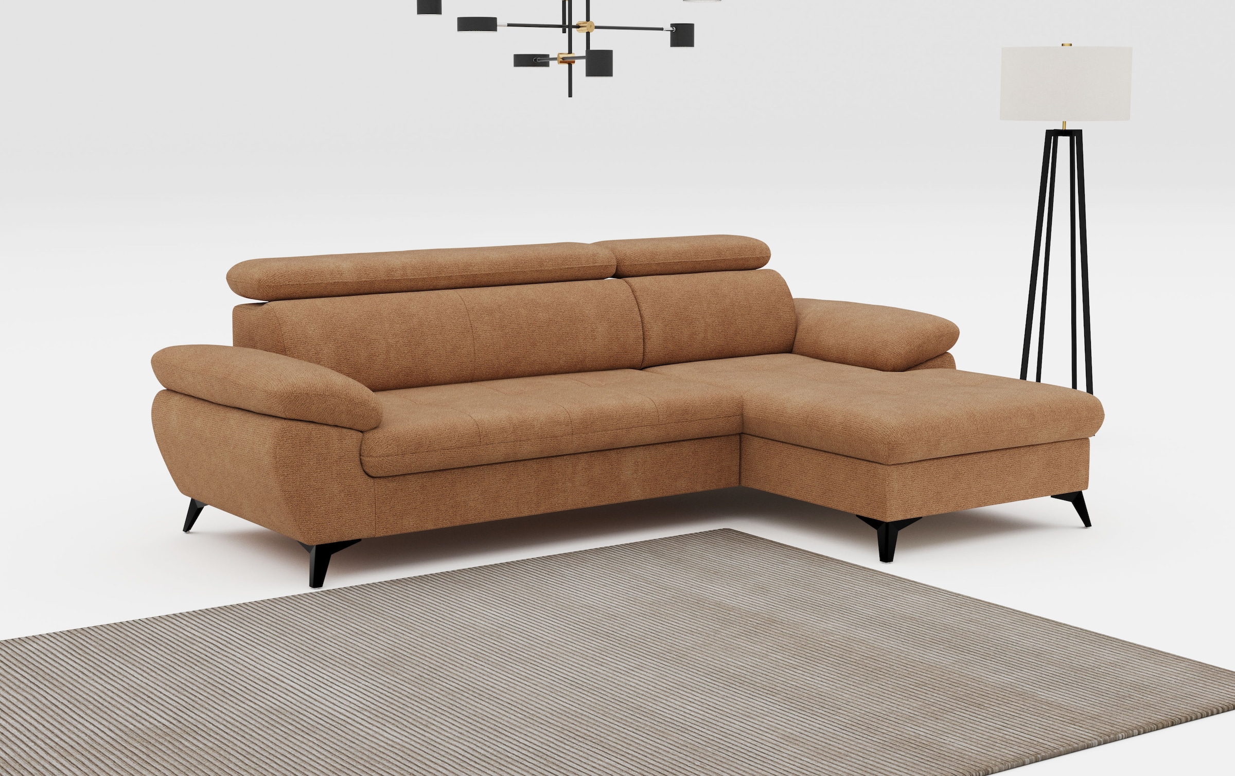 COTTA Ecksofa "Hudson L-Form, B: 261 cm" mit Kopfteilverstellung, optional günstig online kaufen