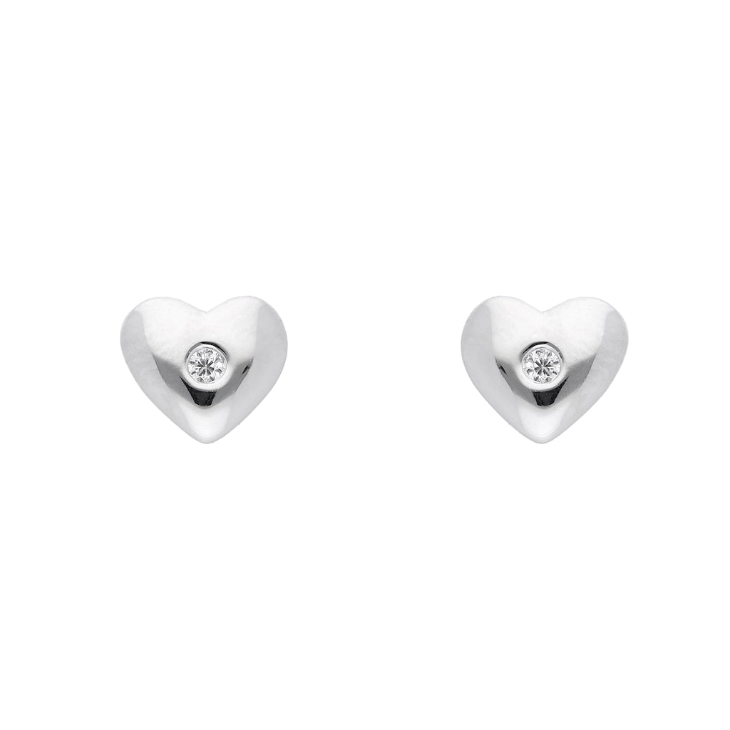 Adelia´s Paar Ohrhänger »1 Paar 925 Silber Ohrringe / Ohrstecker Herz mit  Zirkonia« 925 Sterling Silber mit Zirkonia Silberschmuck für Damen