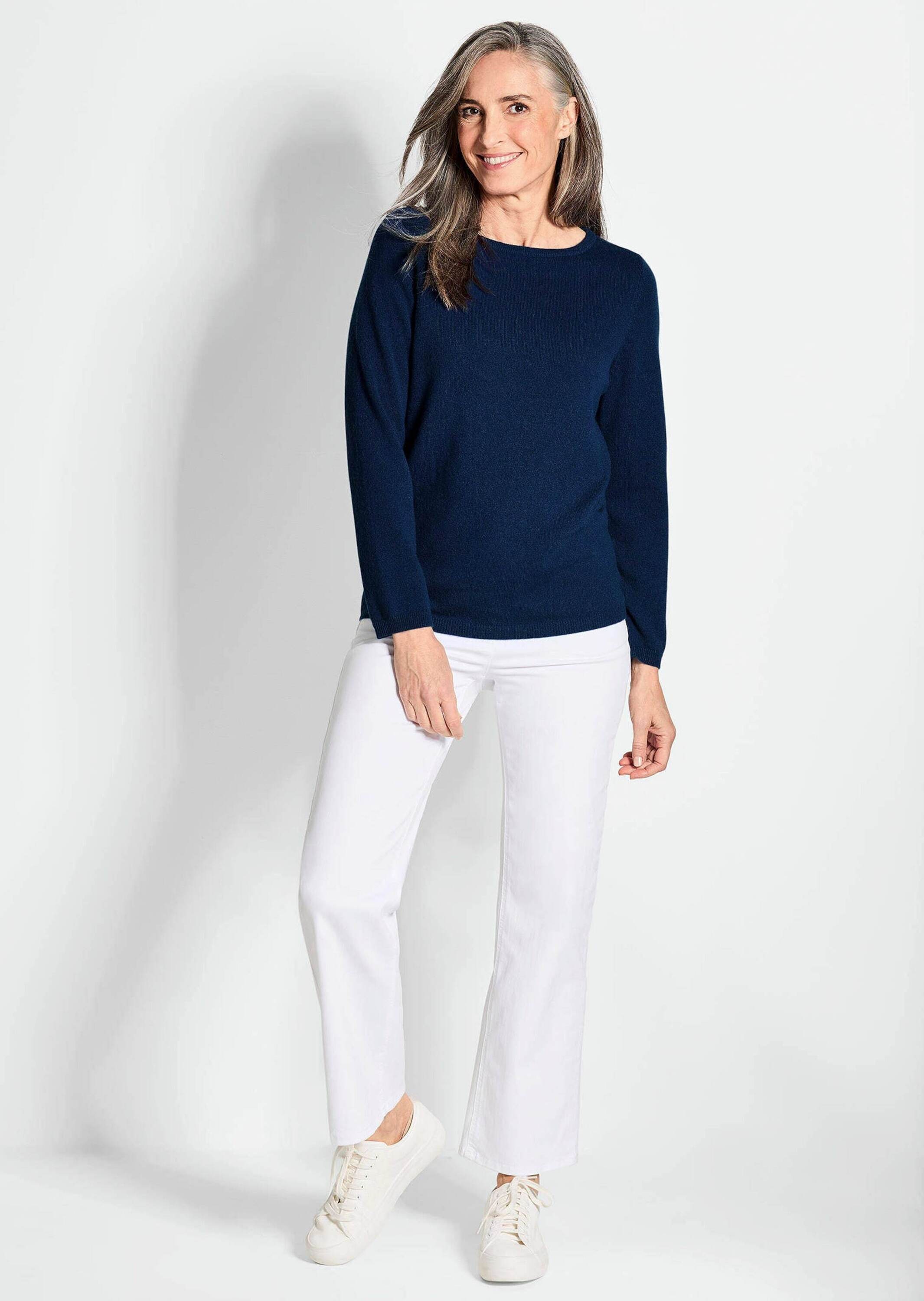 Pull en cachemire col bateau Goldner Bleu Royal 40 4