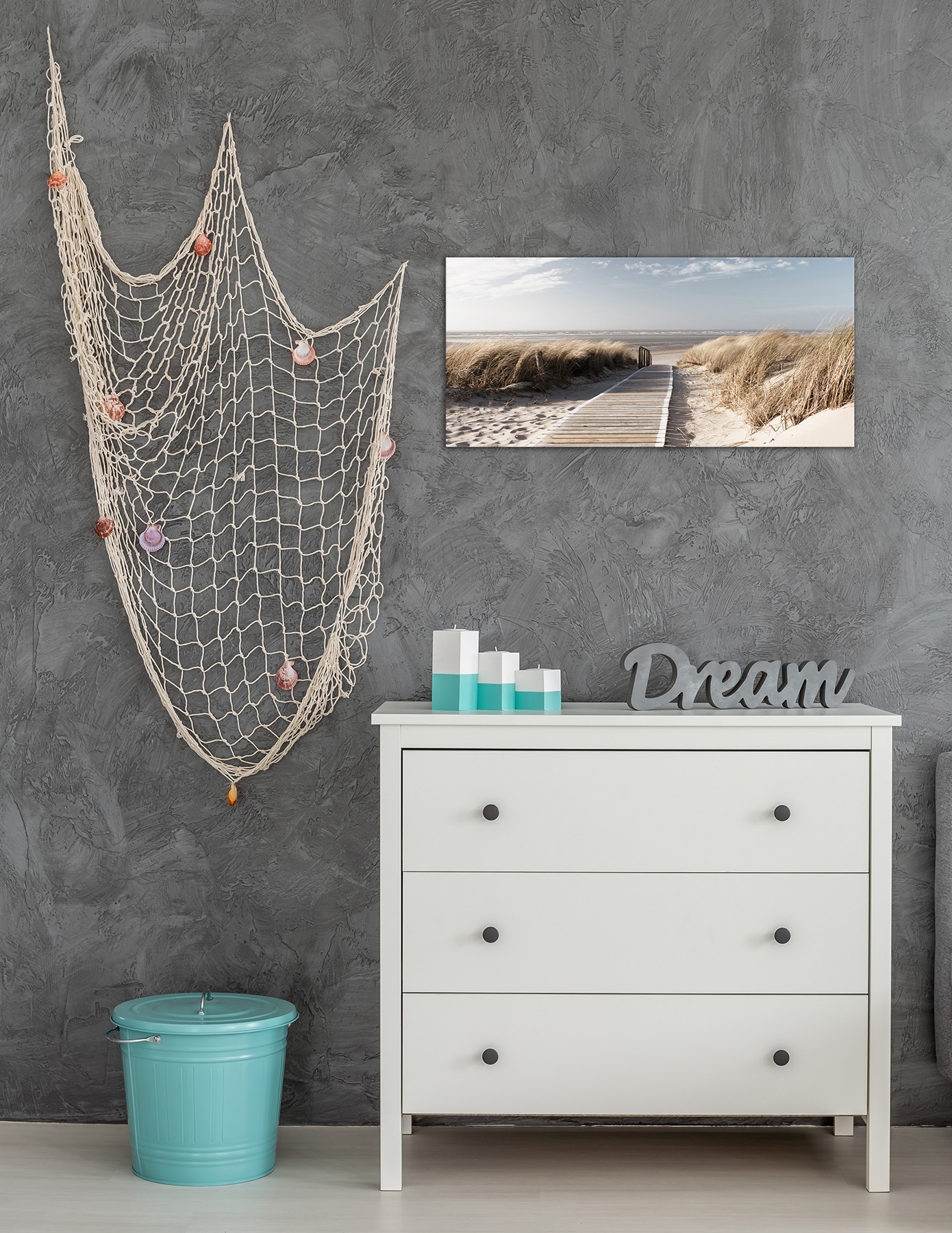 Bönninghoff Leinwandbild »Wandbild WEG ZUM STRAND 33x70 cm – Leinwandbild Keilrahmen Deko modern« Düne | Meer | Strand 1 Stk. tlg. auf Keilrahmen gespannt