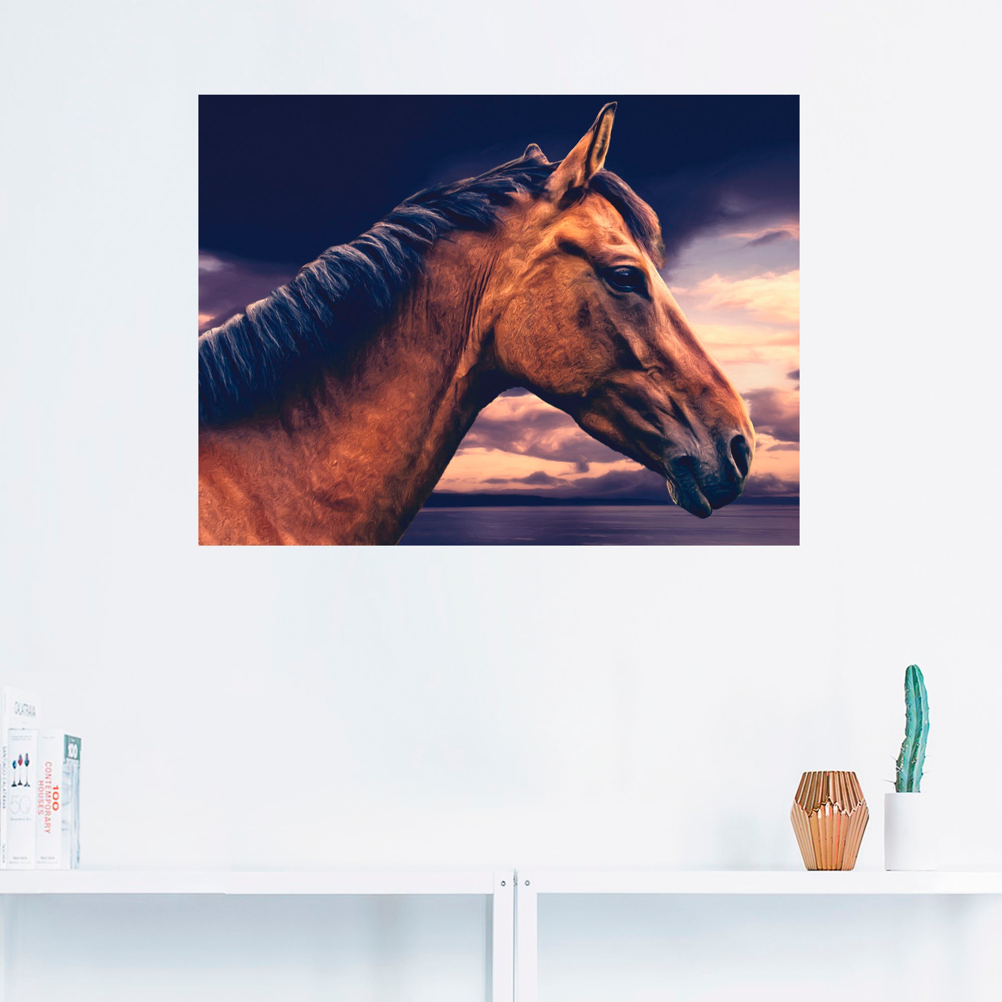 Artland Wandbild »Pferd am Meer«, Haustiere, (1 St.), als Leinwandbild, Wandaufkleber in verschied. Größen