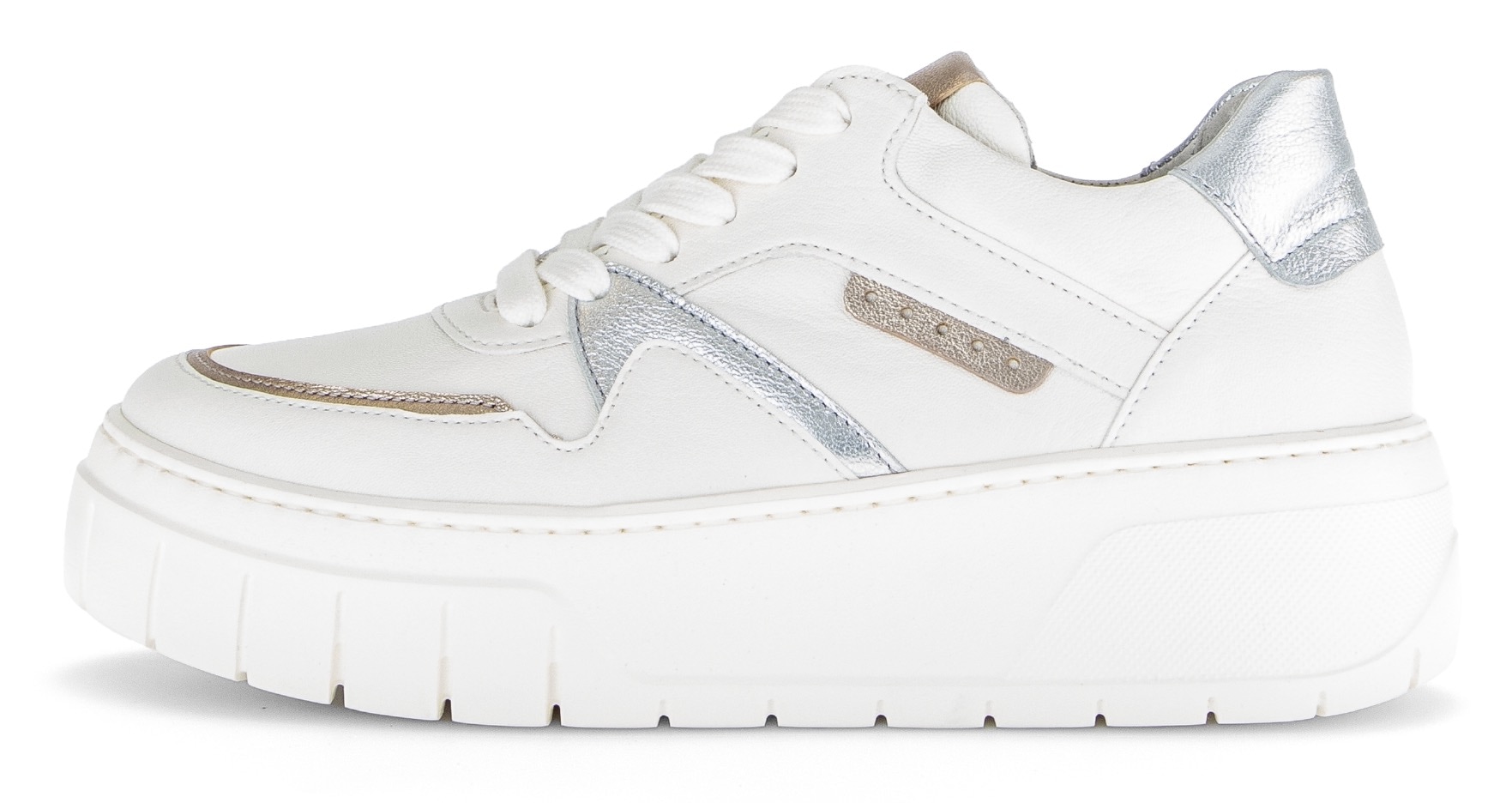 Gabor Plateausneaker, Schnürschuh, Halbschuh, Freizeitschuh, Besätze in Metallicoptik