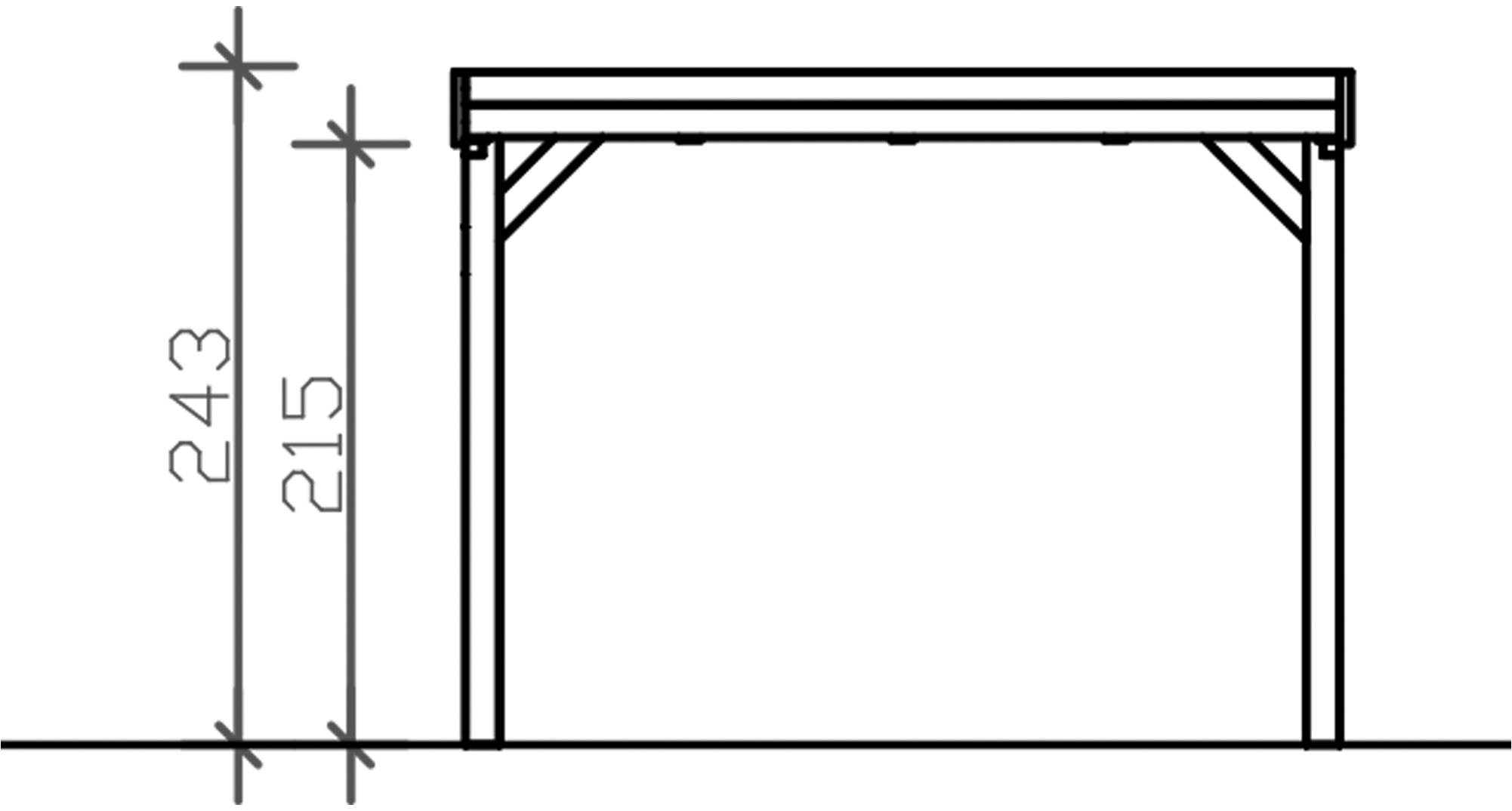 Skanholz Einzelcarport »Grunewald«, 289 cm, Anthrazit