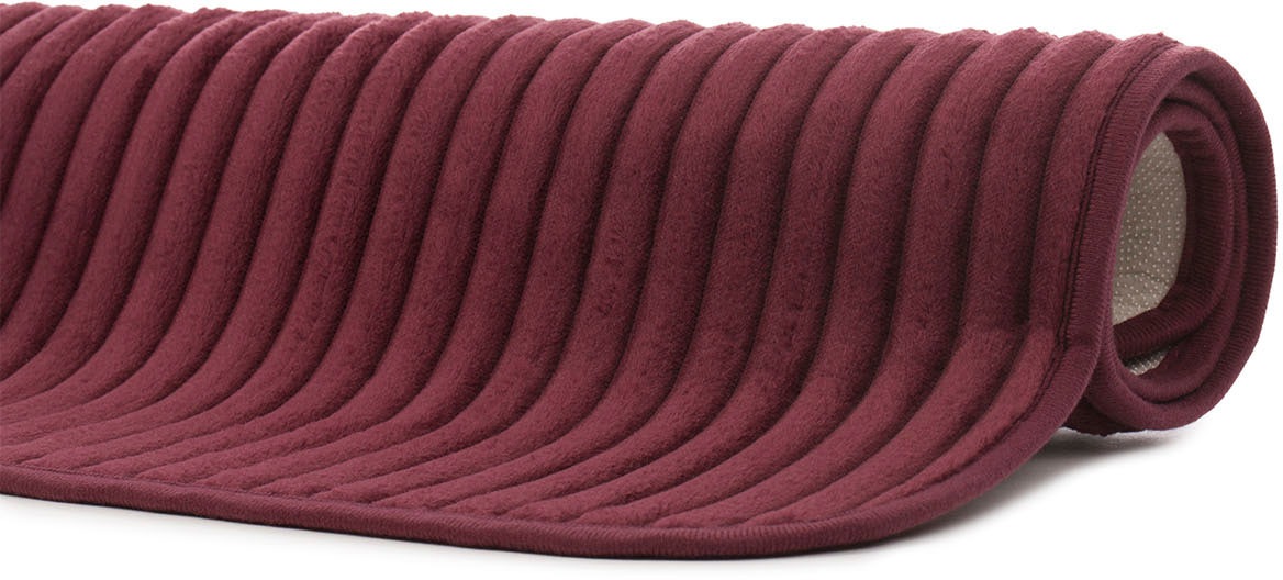 Thumbnail - Gözze Badematte "Berlin" Höhe 7 mm rutschhemmend beschichtet fußbodenheizungsgeeignet Badteppich, Uni Farben, Cord Optik...