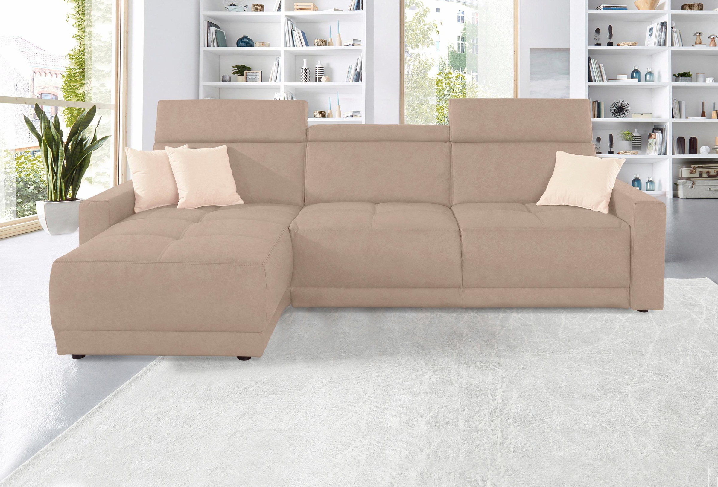 DOMO collection Ecksofa "Ava mit moderner Sitzheftung & toller Doppelnaht, günstig online kaufen