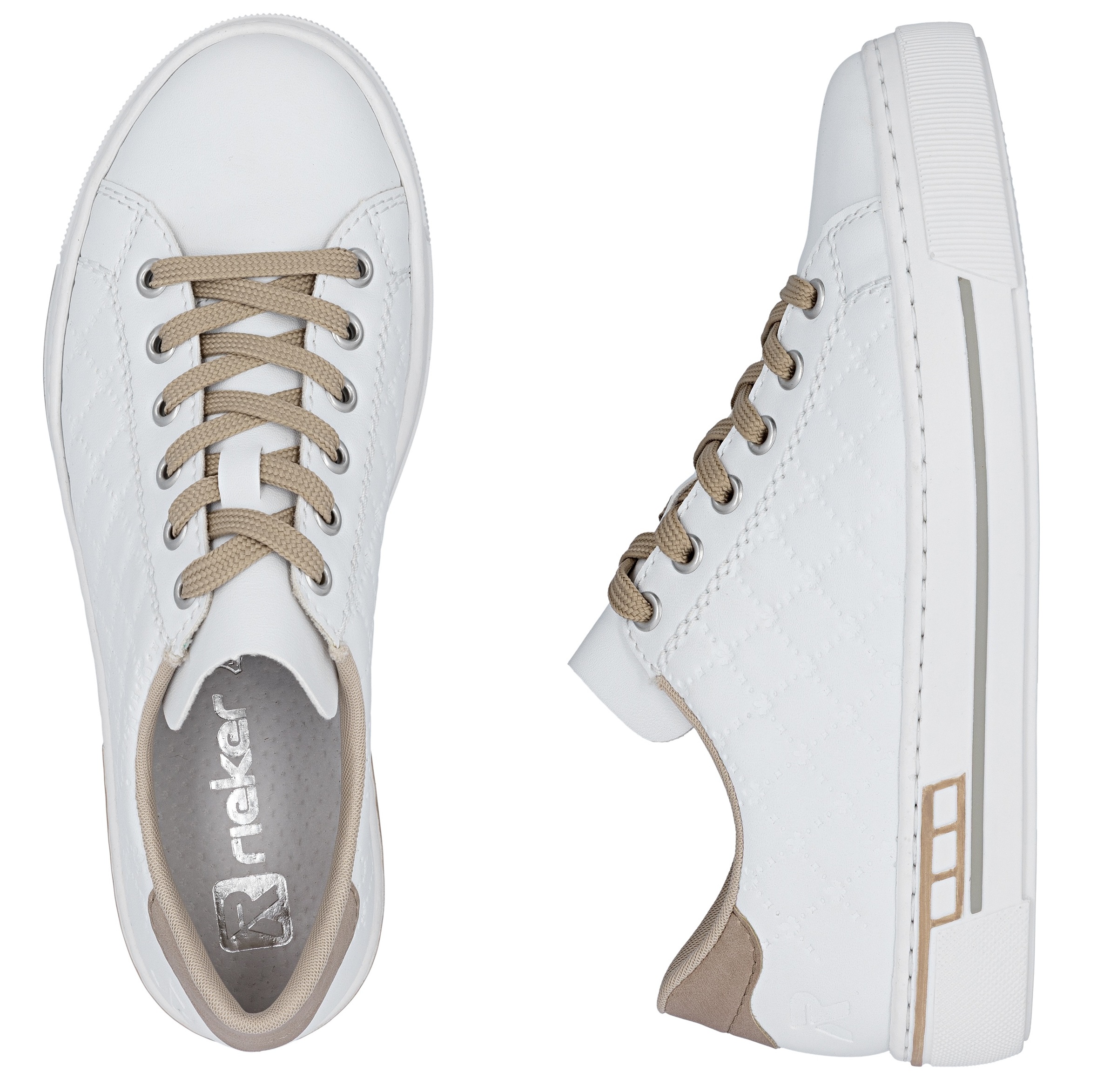 Rieker Plateausneaker  harmonischen Kontrastdetails, Freizeitschuh, Halbschuh, Schnürschuh