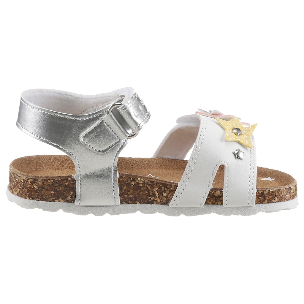 Schuhe Mädchenschuhe LUMBERJACK Sandale »Mac«, mit Klettverschluss silberfarben-weiß