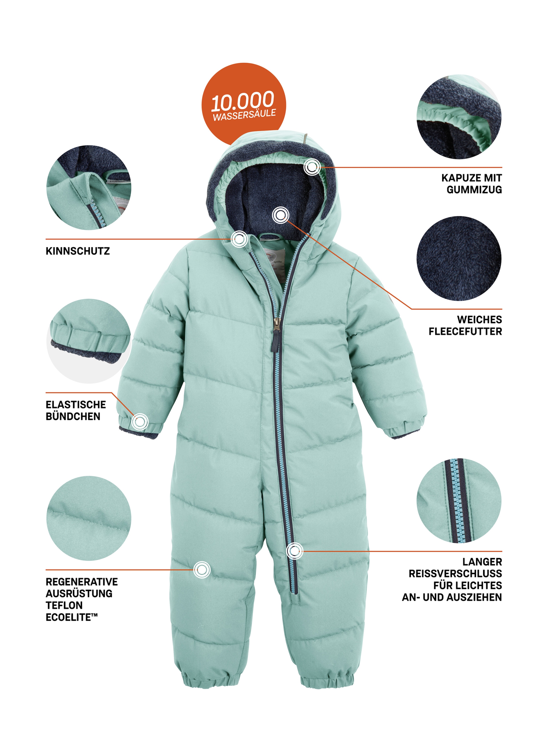 first instinct by killtec Overall »FIOW 32 MNS ONPC« Wind- und wasserabweisender Schneeanzug, innen warmes Teddyfleece