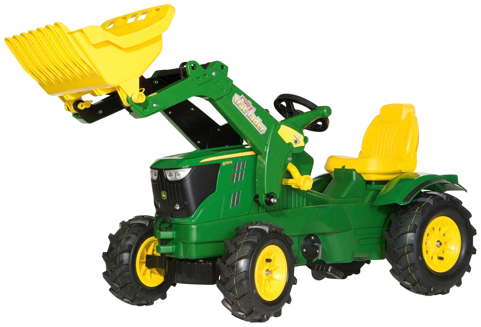 rolly toys® Tretfahrzeug »John Deere 6210R«, Kindertraktor mit Lader und Luftbereifung