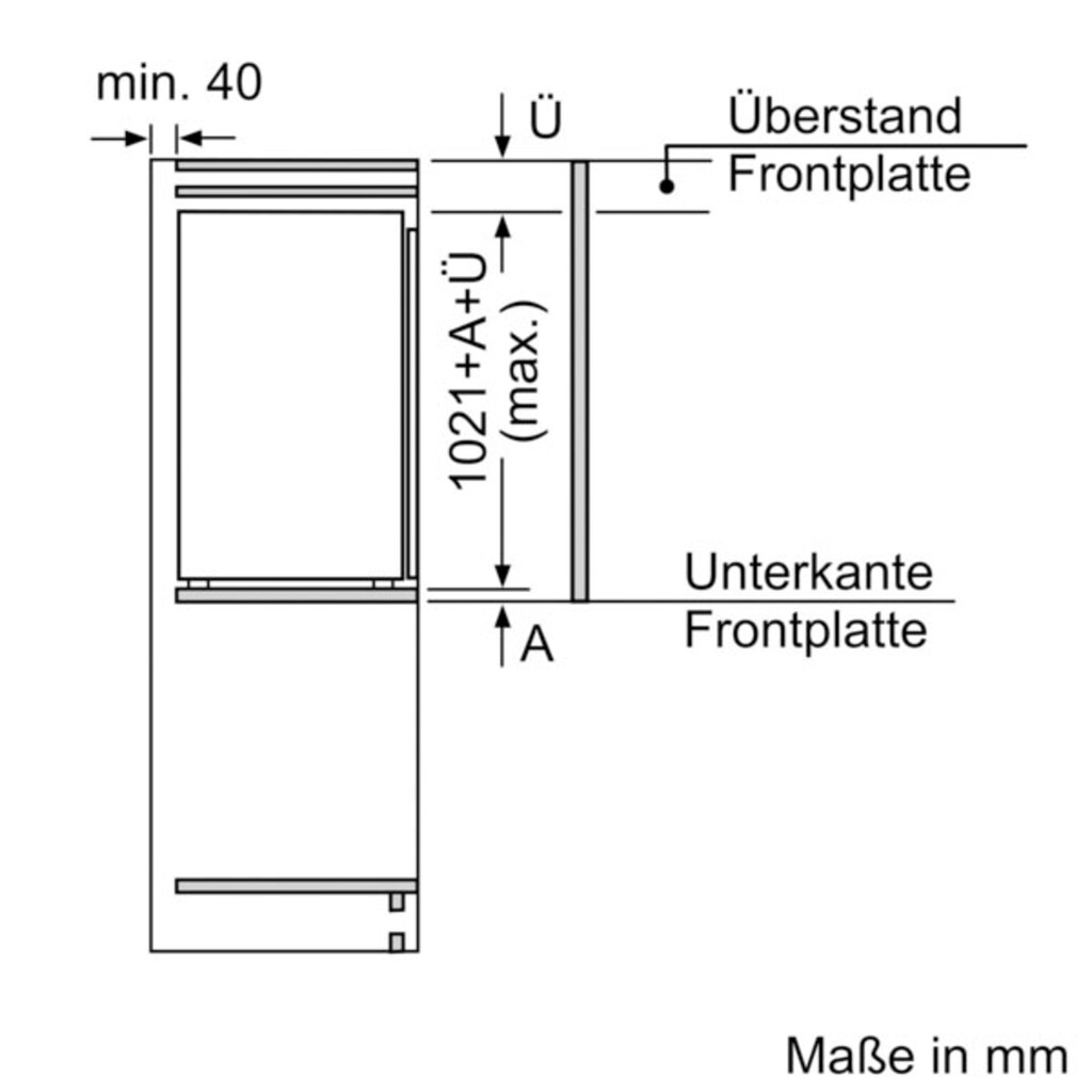 BOSCH Einbaukühlschrank »KIR31VFE0«, KIR31VFE0, 102,1 cm hoch, 54,1 cm breit