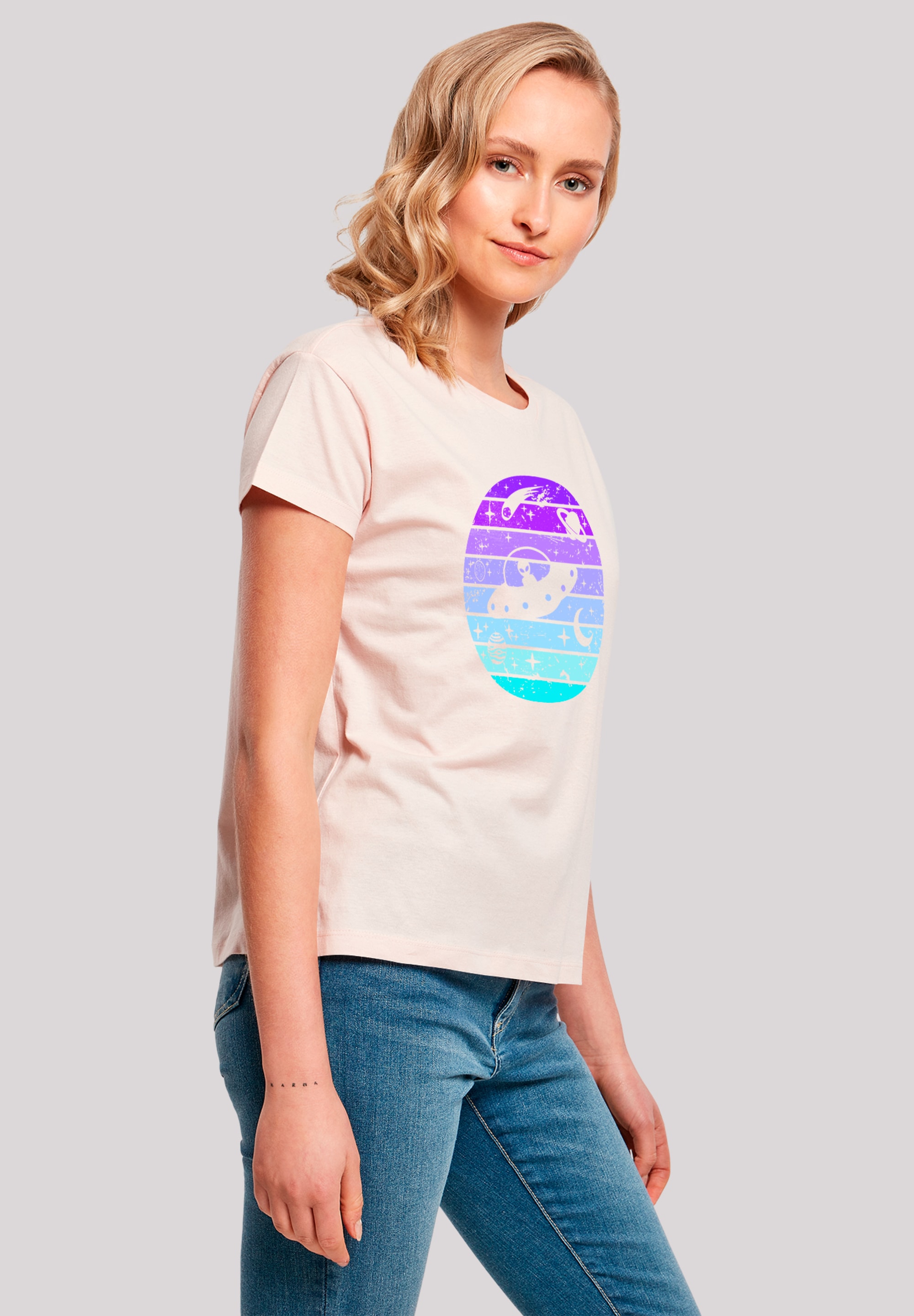 F4NT4STIC T-Shirt »Retro Alien Weltraum Sonnenuntergang«, Premium Qualität