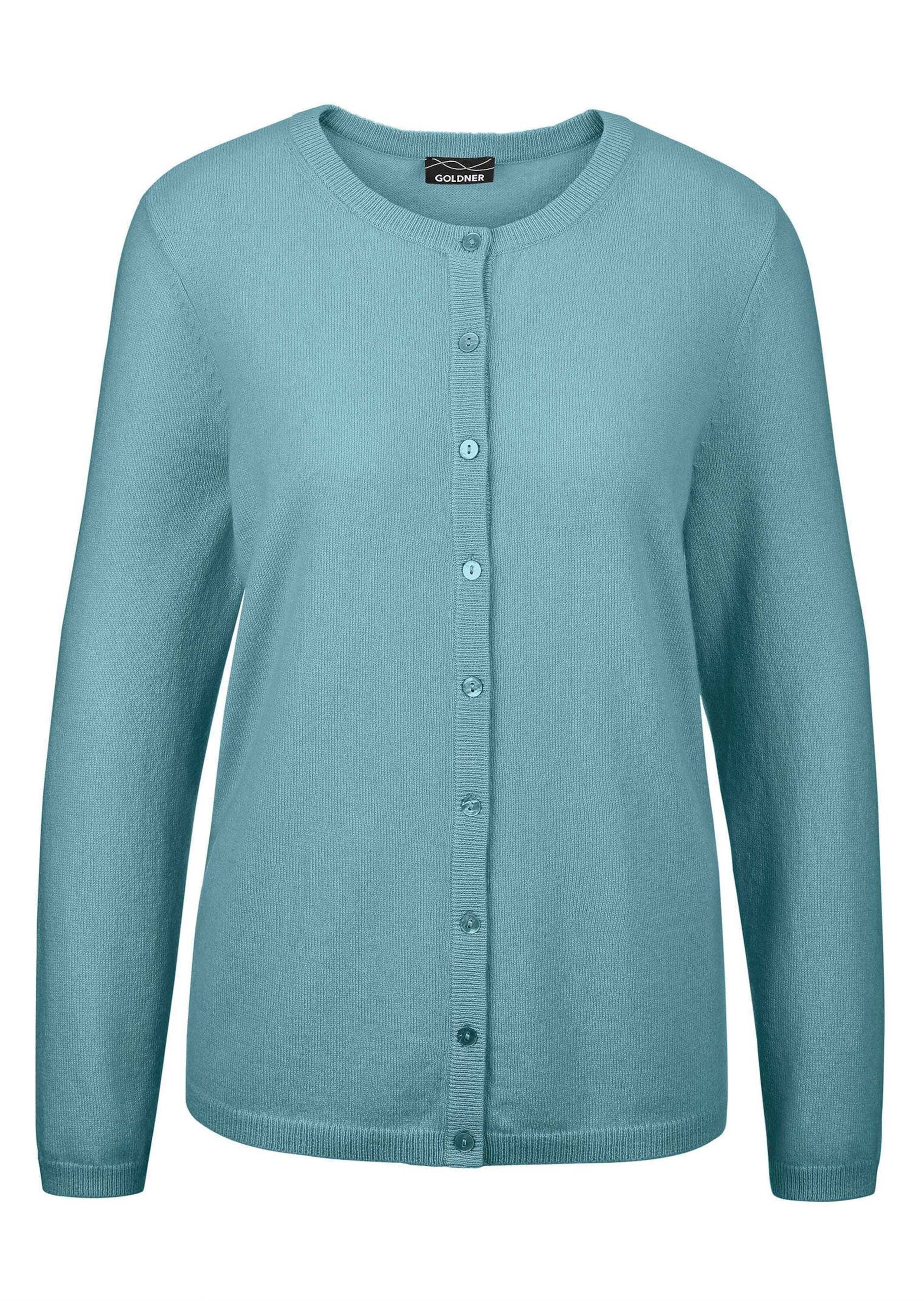 GOLDNER Strickjacke "Kurzgröße Eleganter Herbstcardigan mit Rundhals" Ohne