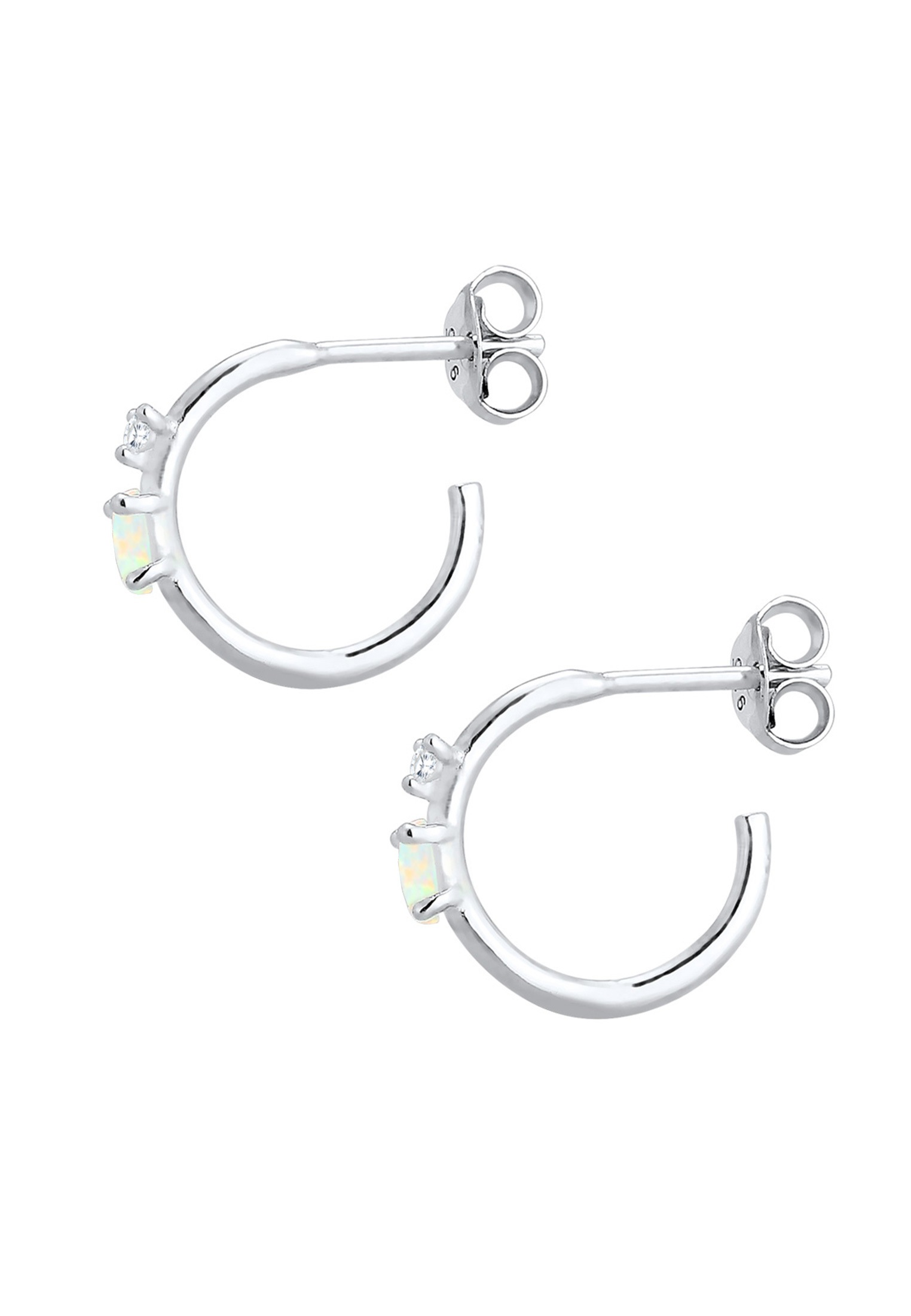 Elli Paar Creolen »Stecker Opal Marquise und Zirkonia 925 Silber«