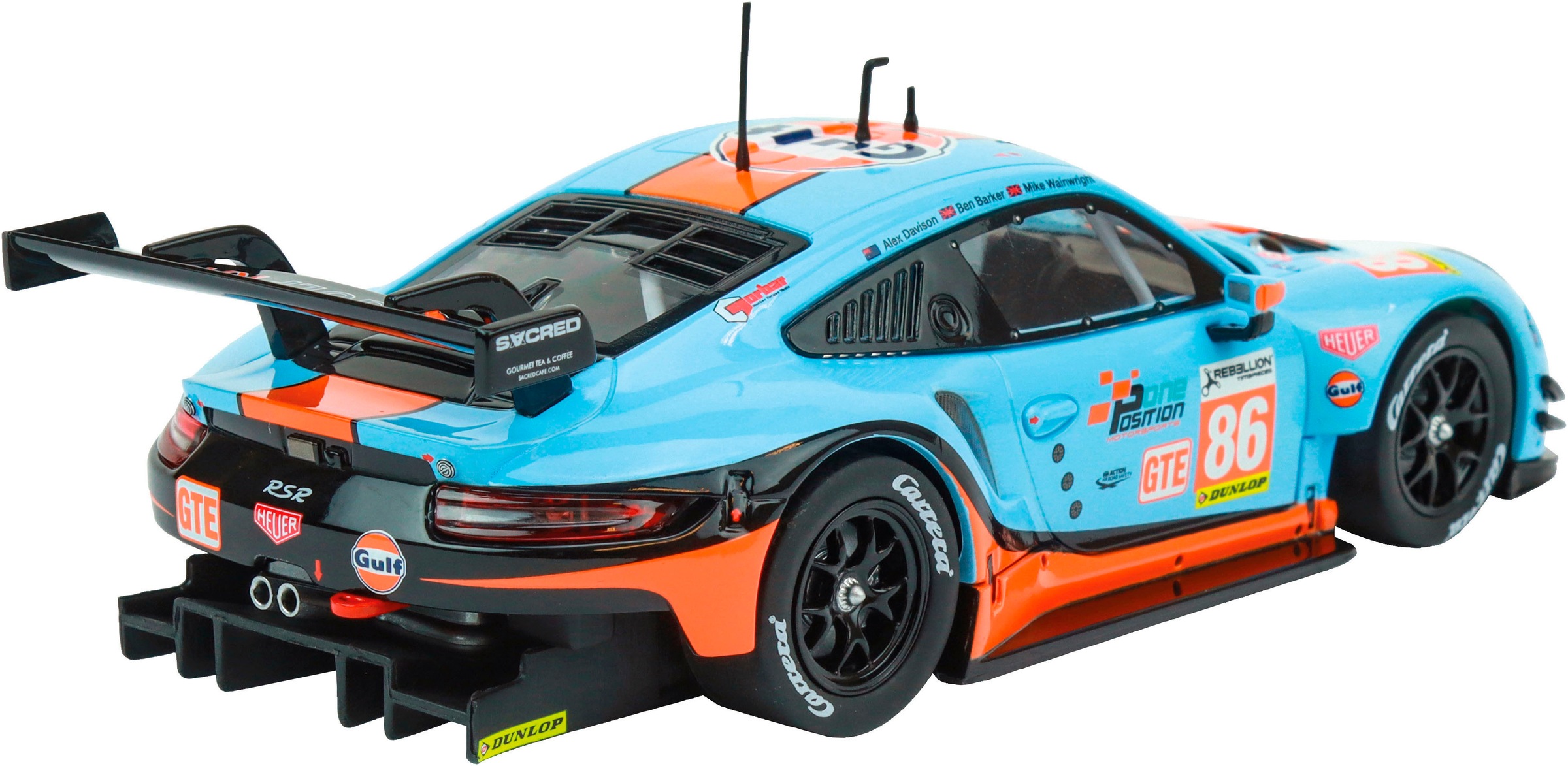 Carrera® Rennbahn-Auto »Porsche 911 RSR "Gulf Racing, Mike Wainwright, No.86"«, Silverstone 2018; mit Lichteffekt