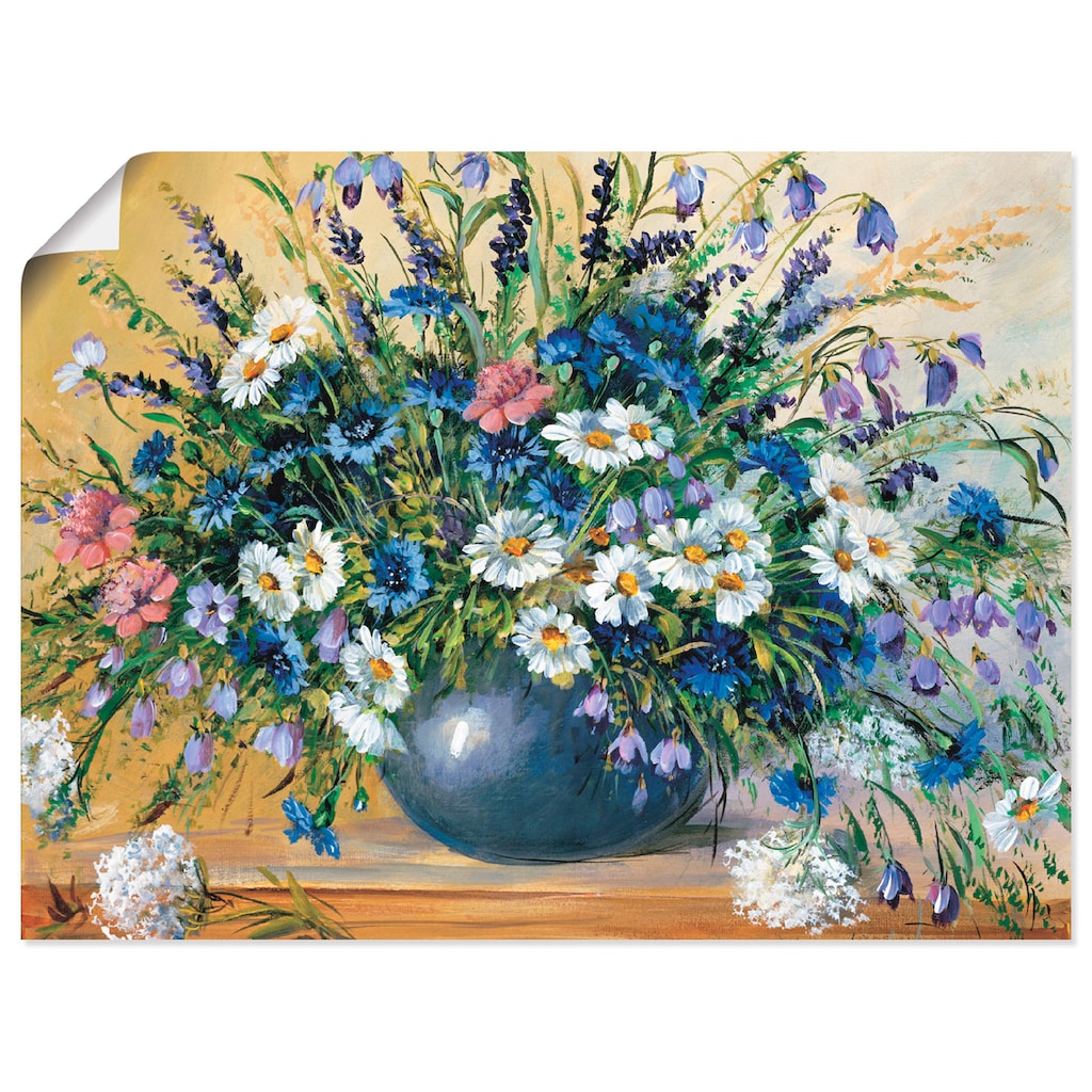 Artland Wandbild »Vase mit Kornblumen«, Blumen, (1 St.), als Leinwandbild, Poster, Wandaufkleber in verschied. Größen