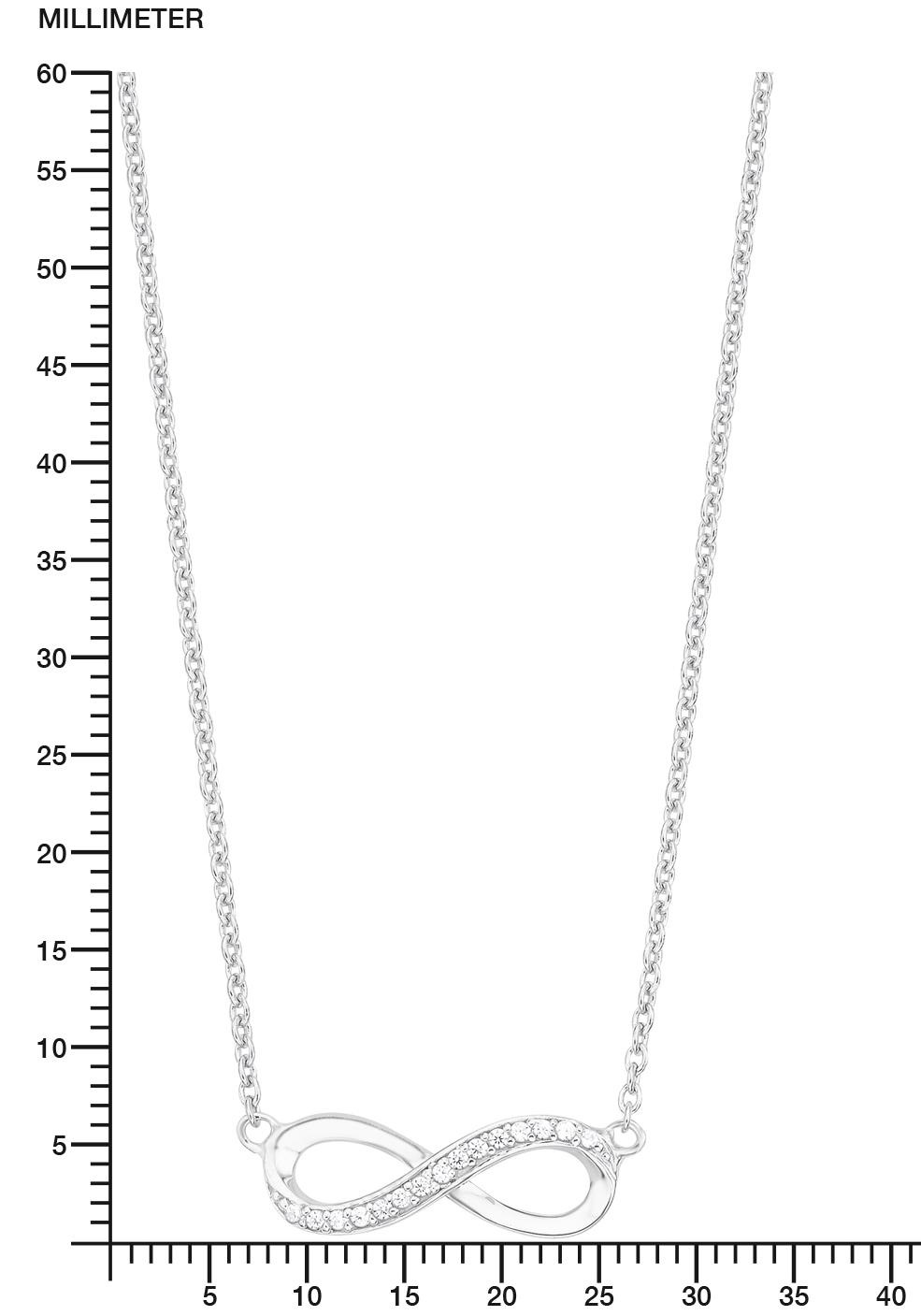 s.Oliver Silberkette »Infinity/Unendlichkeit, 2012527«, mit Zirkonia (synth.)