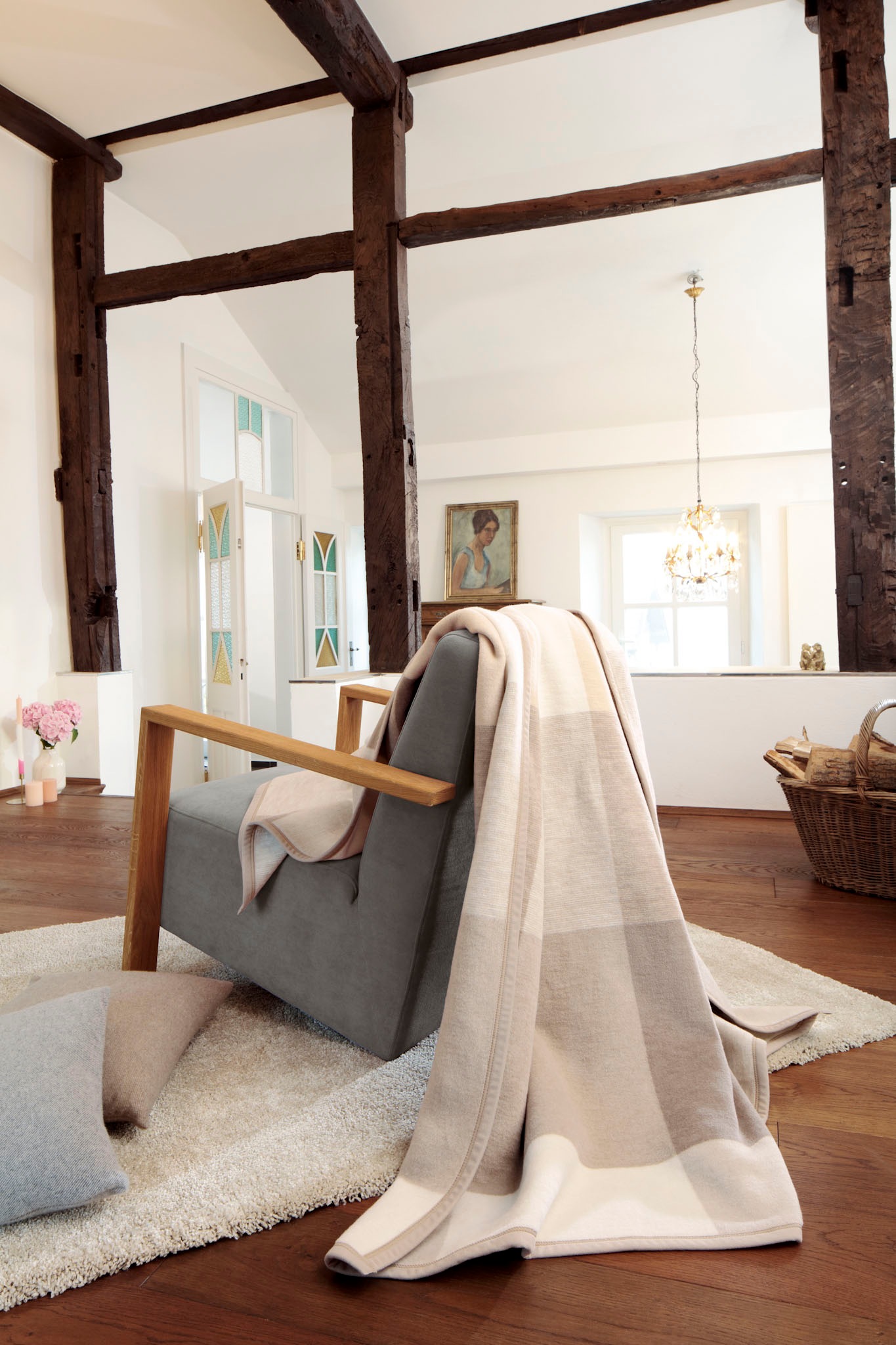 Biederlack Wohndecke »Timeless«, großflächige Karos, Kuscheldecke