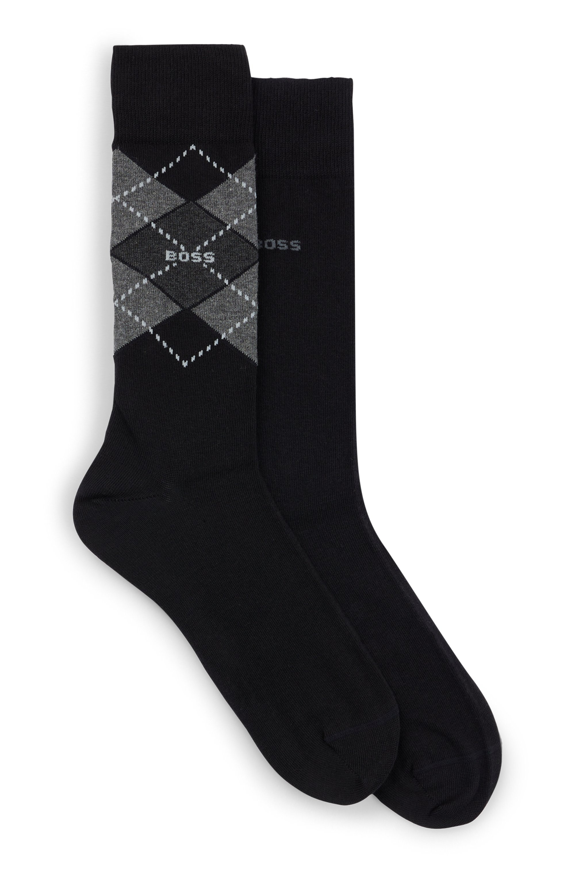 BOSS Socken "2P RS Argyle CC", (Packung, 2 Paar, 2er Pack), mit BOSS Schrif günstig online kaufen