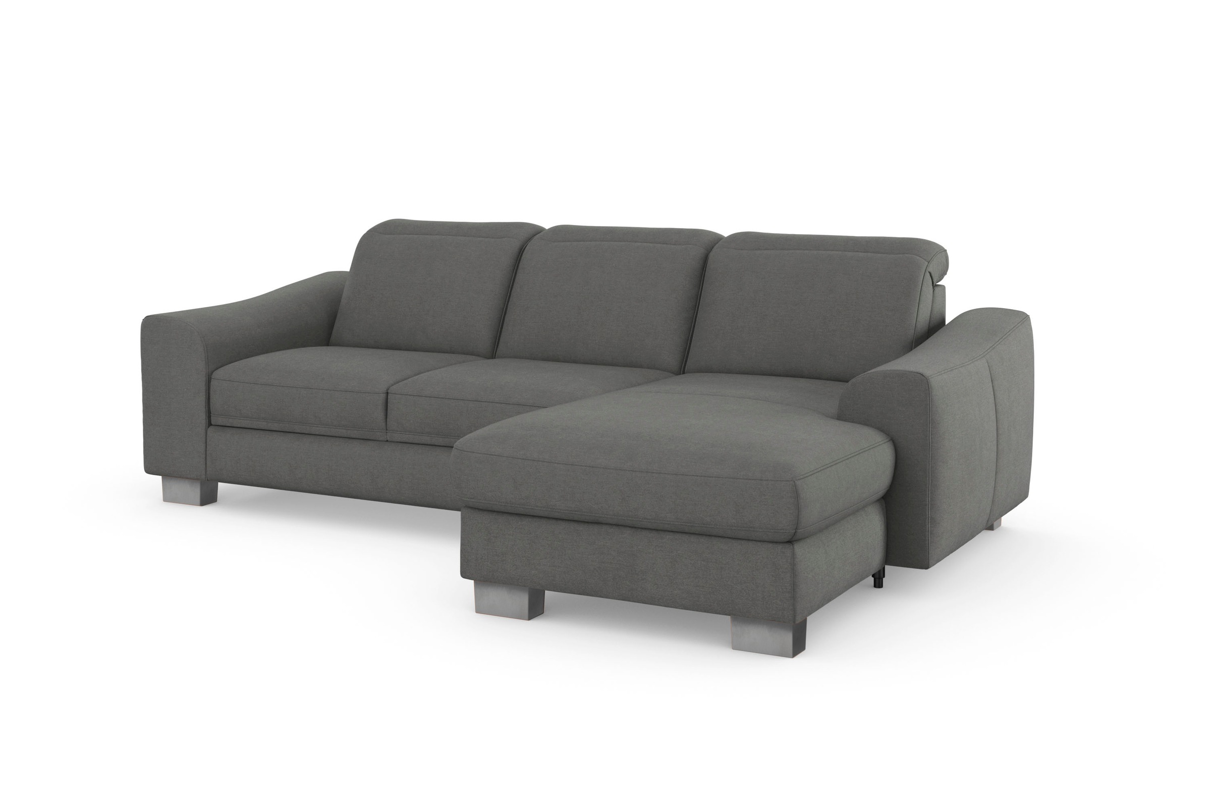 sit&more Ecksofa »Dundee L-Form«, mit Federkern und Edelstahlfüßen, wahlweise mit Kopfteilverstellung