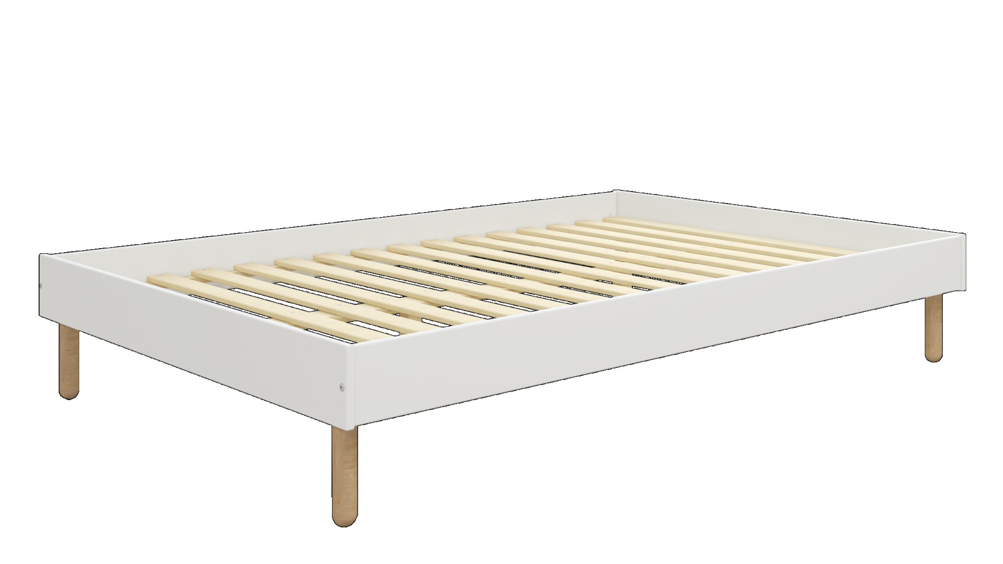 OTTO home Bett »Dagmar, Bettgestell, Futonbett, Füße aus Massivholz«, (140cm Liegefläche), mit festen Latten aus massiver Kiefer, belastbar mit 200KG