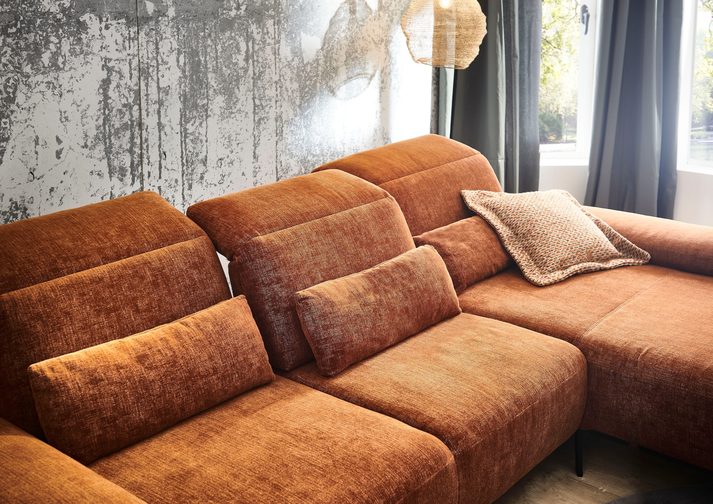 Home affaire Dekokissen »Liora, Nierenkissen medium, Breite 65 cm« passend zur Liora-Serie, extra Rückenstütze & optisches Highlight