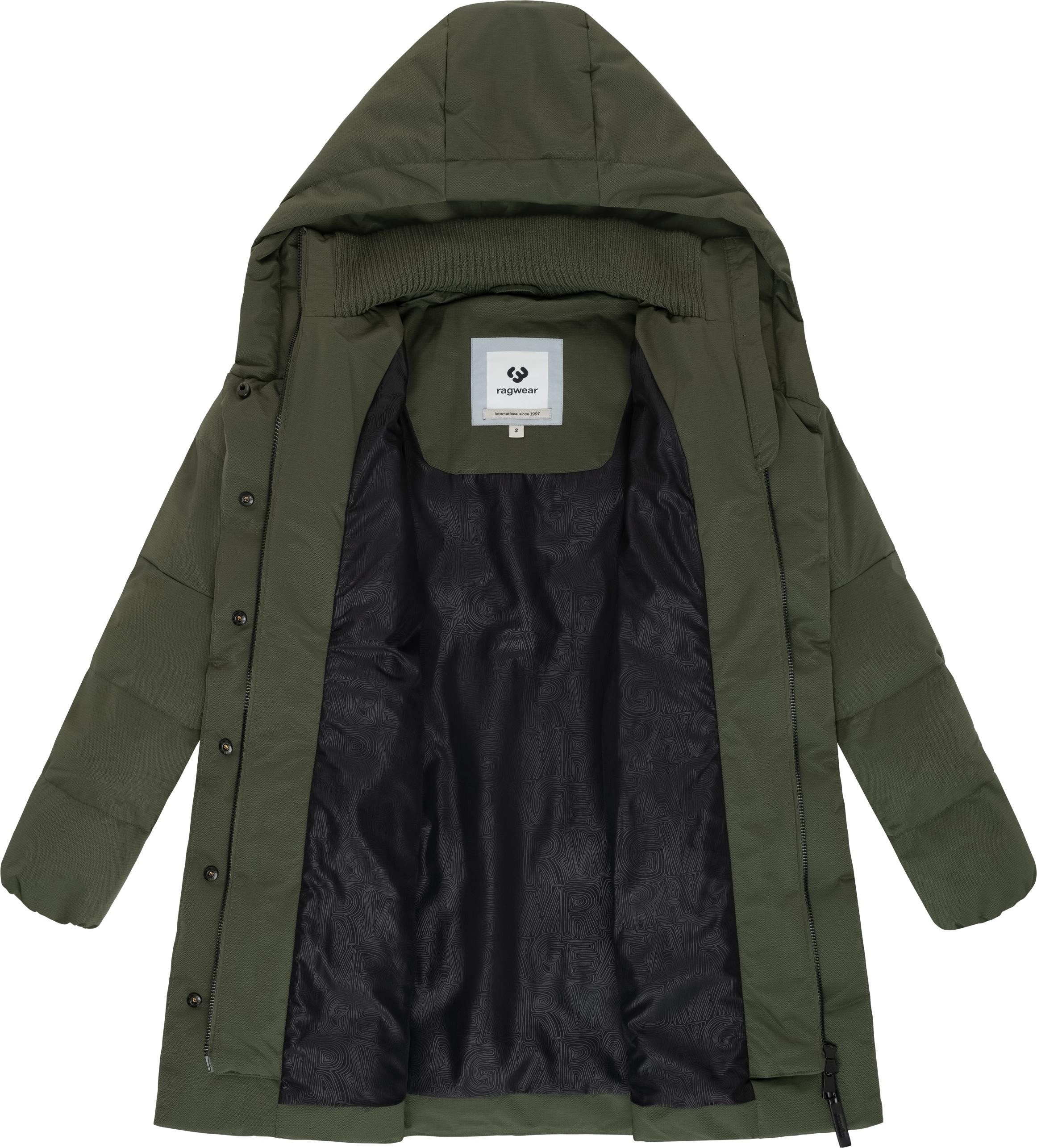 Ragwear Steppmantel »Niani YOUMODO«, Warmer Wintermantel mit hohem Kragen und Kapuze