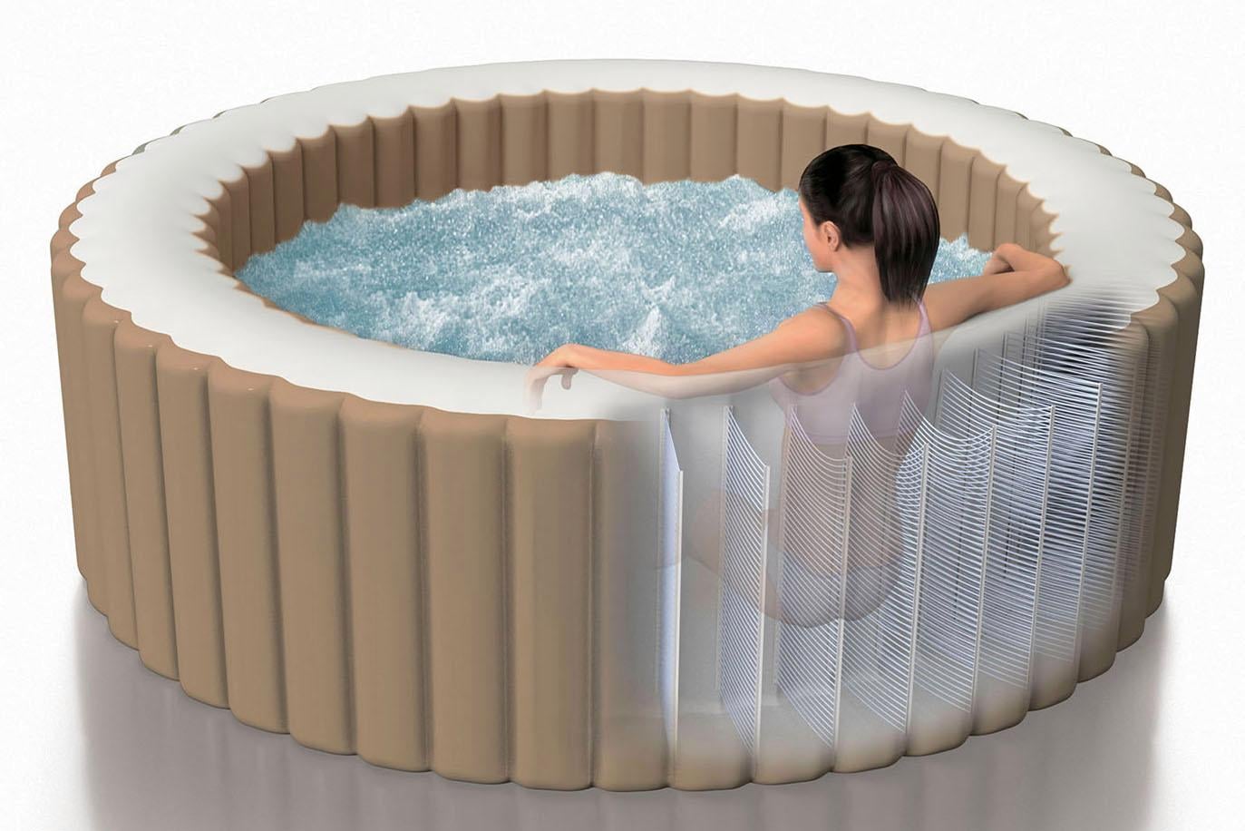 Intex Whirlpool »PureSpa Bubble Massage Round Whirlpool-Komplett-Set Intex«, (Set, 6 tlg.)