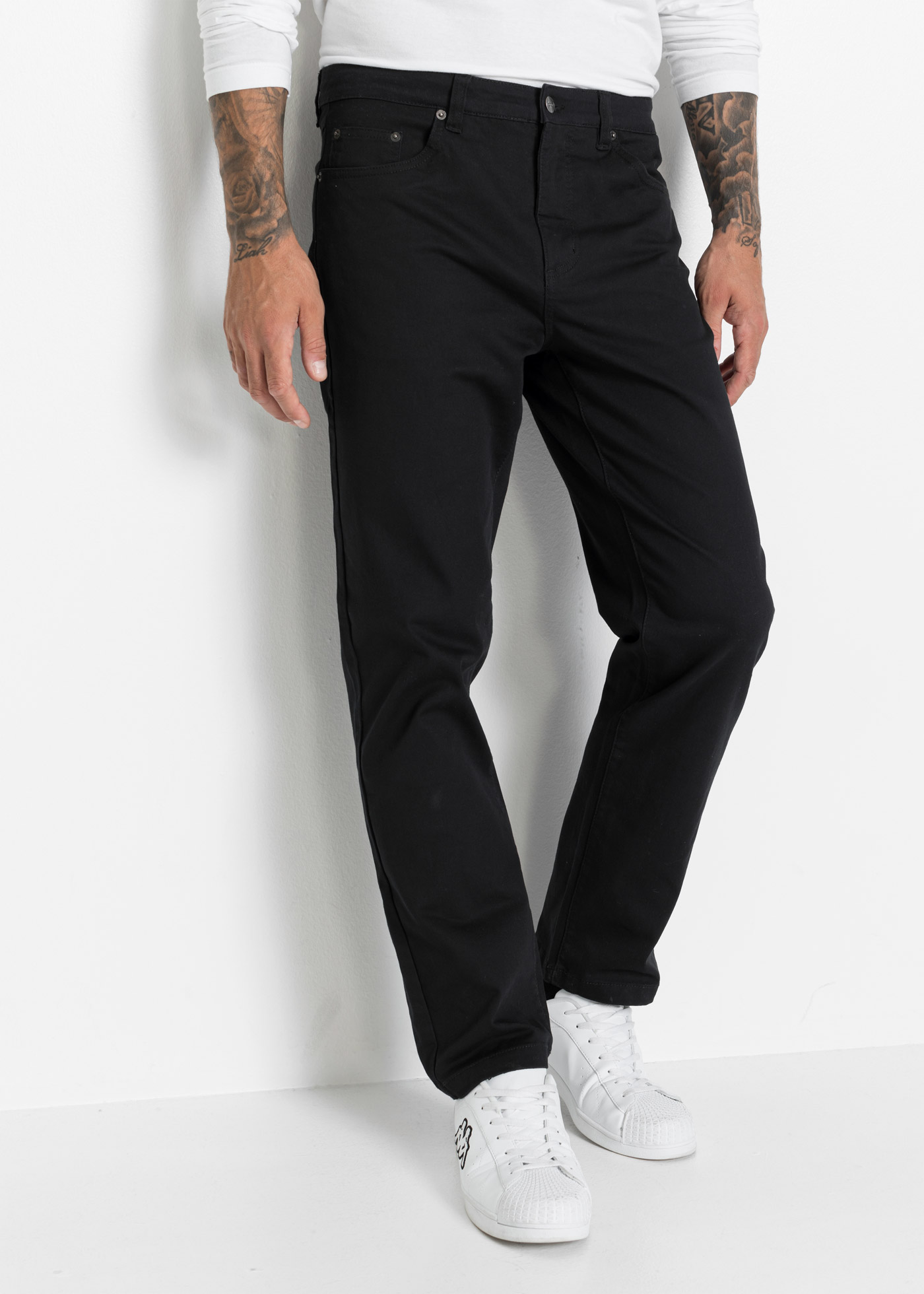 bonprix "Classic Fit Stretch-Hose, Straight" Five-Pocket-Design, mit Eingrifftaschen, Gesäßtaschen und Coinpocket