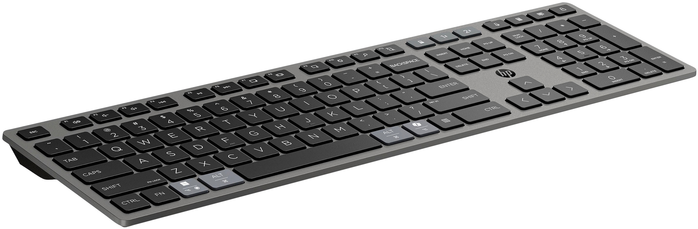 HP Wireless-Tastatur »720« (Fn-Tasten | USB-Anschluss | Ziffernblock | verstellbare Füße)