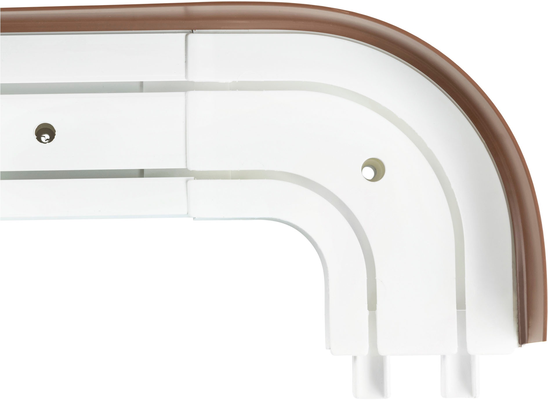 Thumbnail - SN DECO GROUP Vorhangschiene "SH2" 2 läufig-läufig Fixmaß Set 2-läufig, inkl. Rundbögen, Blende 7,5 cm, vorgebohrt, Inne...