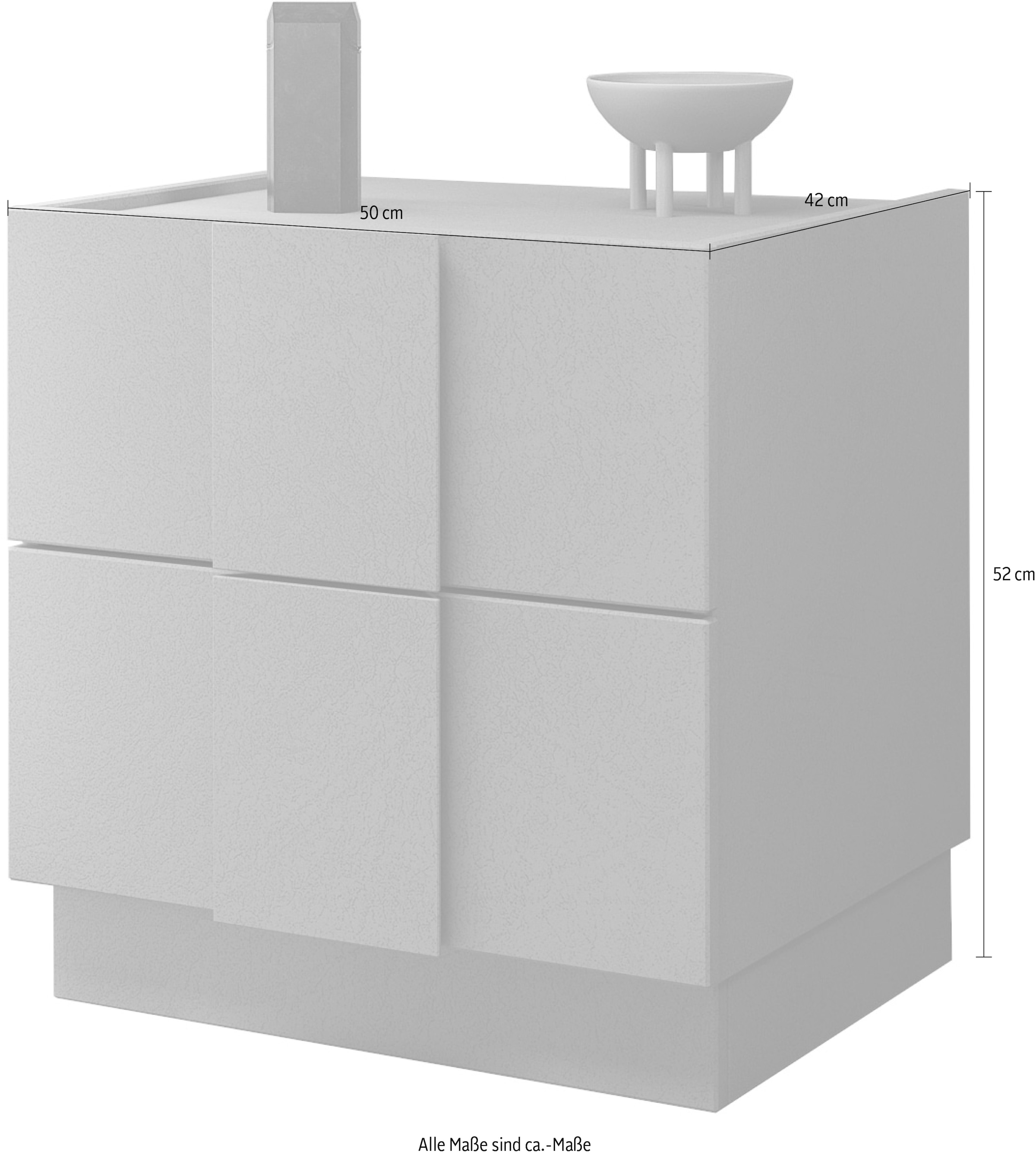 INOSIGN Nachtschrank »Jupiter, Nachtkommode (1-St), Nachttisch, Nachtkonsole, 2 Schubladen« 1 Stk. tlg.