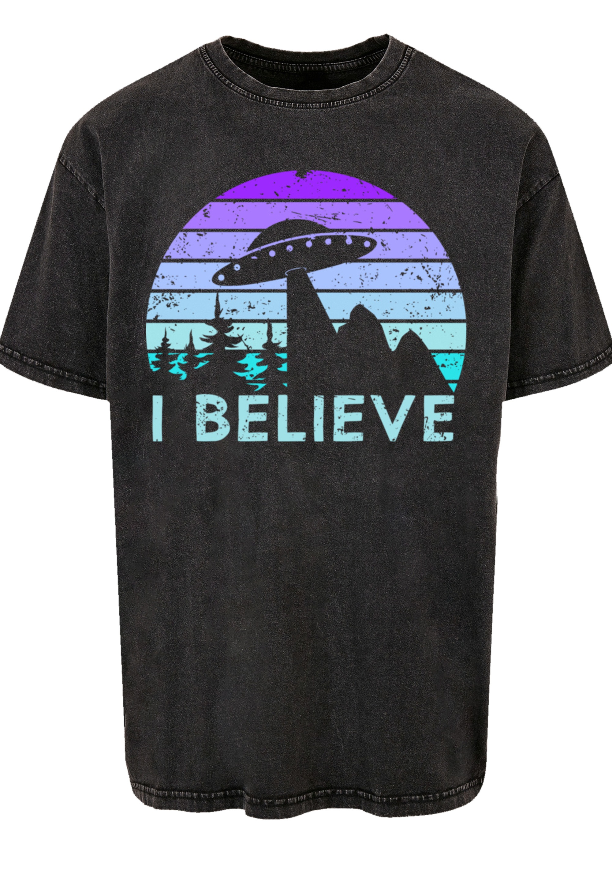F4NT4STIC T-Shirt »I BELIEVE UFO Alien Raumschiff Retro«, Premium Qualität