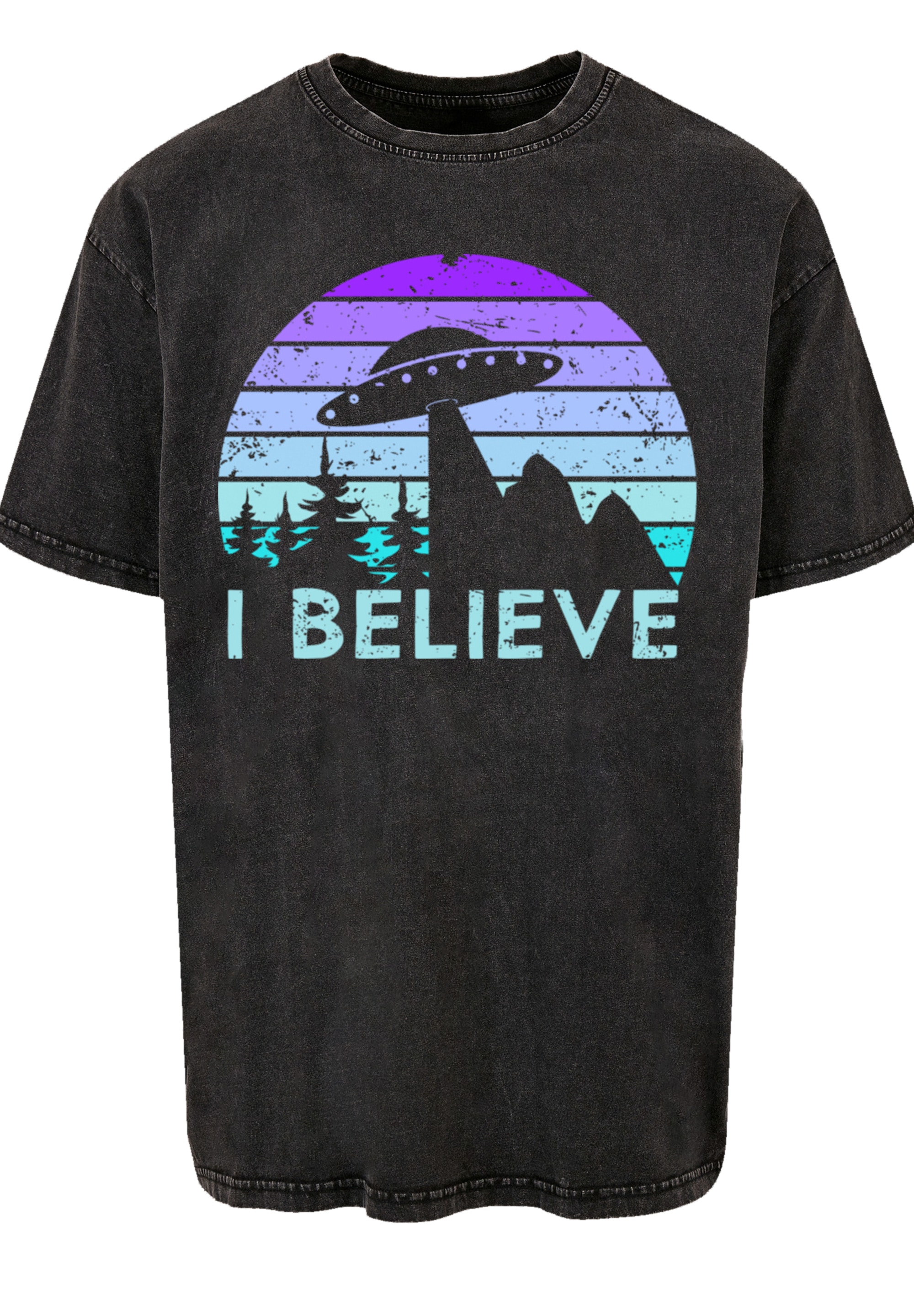 F4NT4STIC T-Shirt "I BELIEVE UFO Alien Raumschiff Retro", Premium Qualität günstig online kaufen