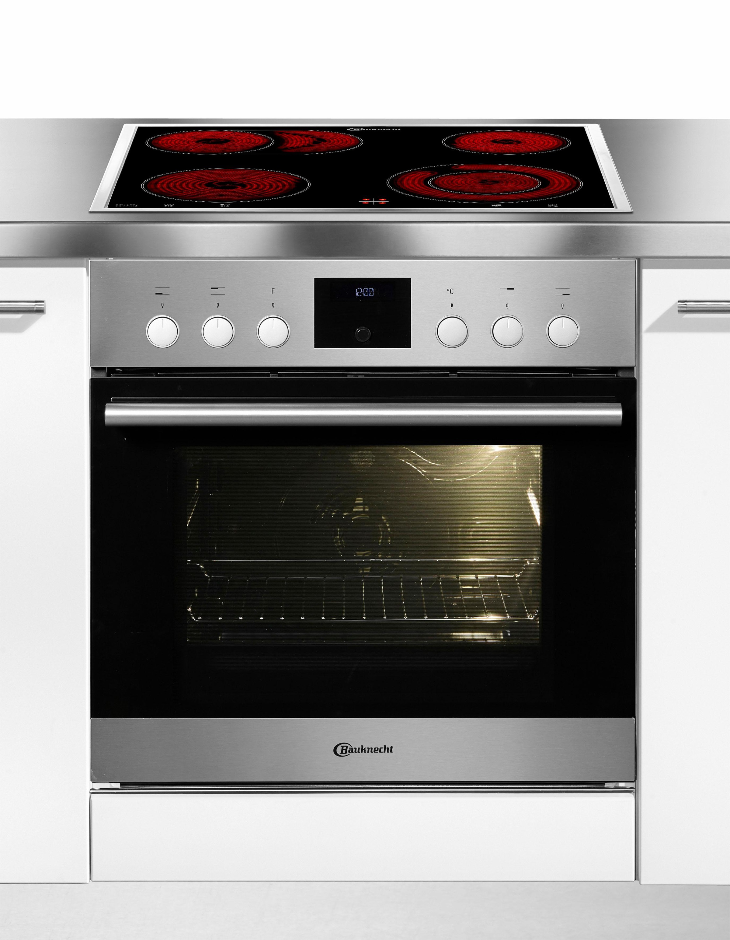 BAUKNECHT Elektro-Herd-Set "HIR4 EP8V2 PT" mit 2-fach-Teleskopauszug Pyroly günstig online kaufen