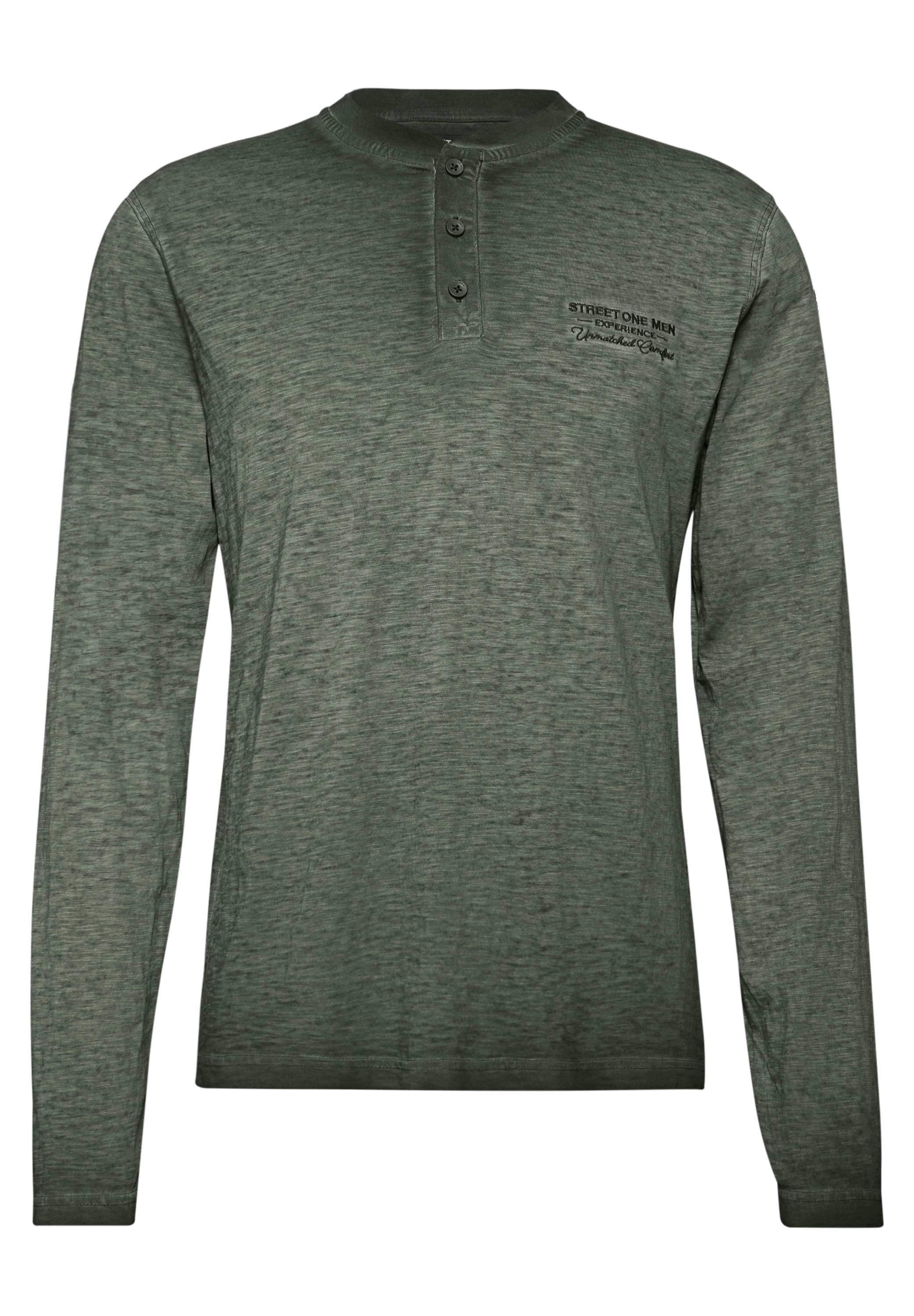 STREET ONE MEN Langarmshirt, aus reiner Baumwolle