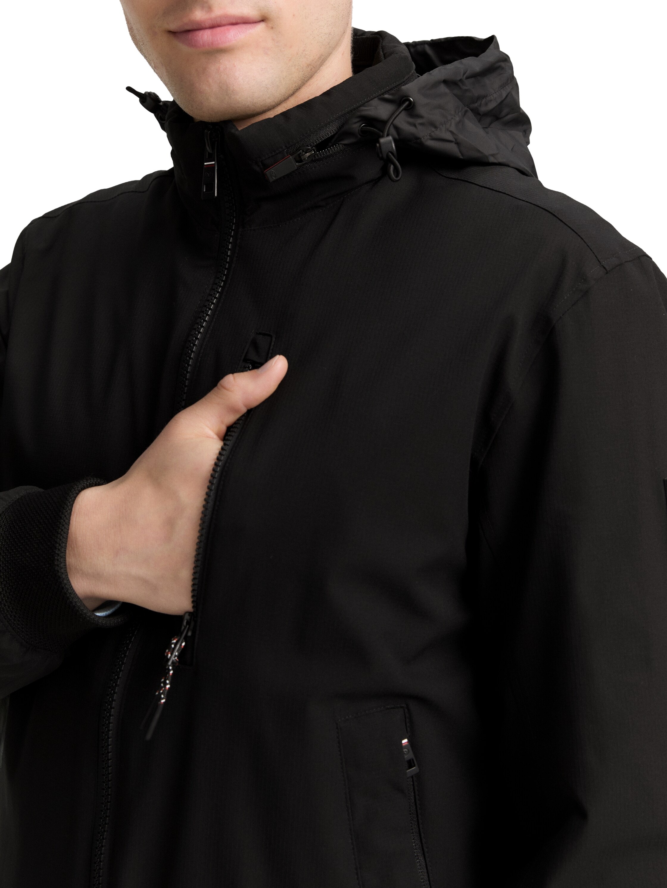 TOM TAILOR Outdoorjacke, ohne Kapuze, mit Logo Stickerei