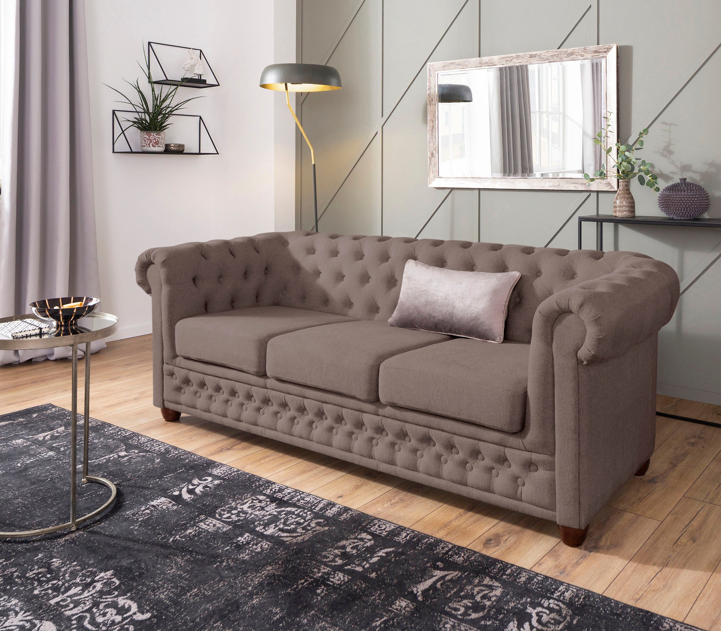 Home affaire Chesterfield-Sofa "New Castle", mit hochwertiger Knopfheftung günstig online kaufen