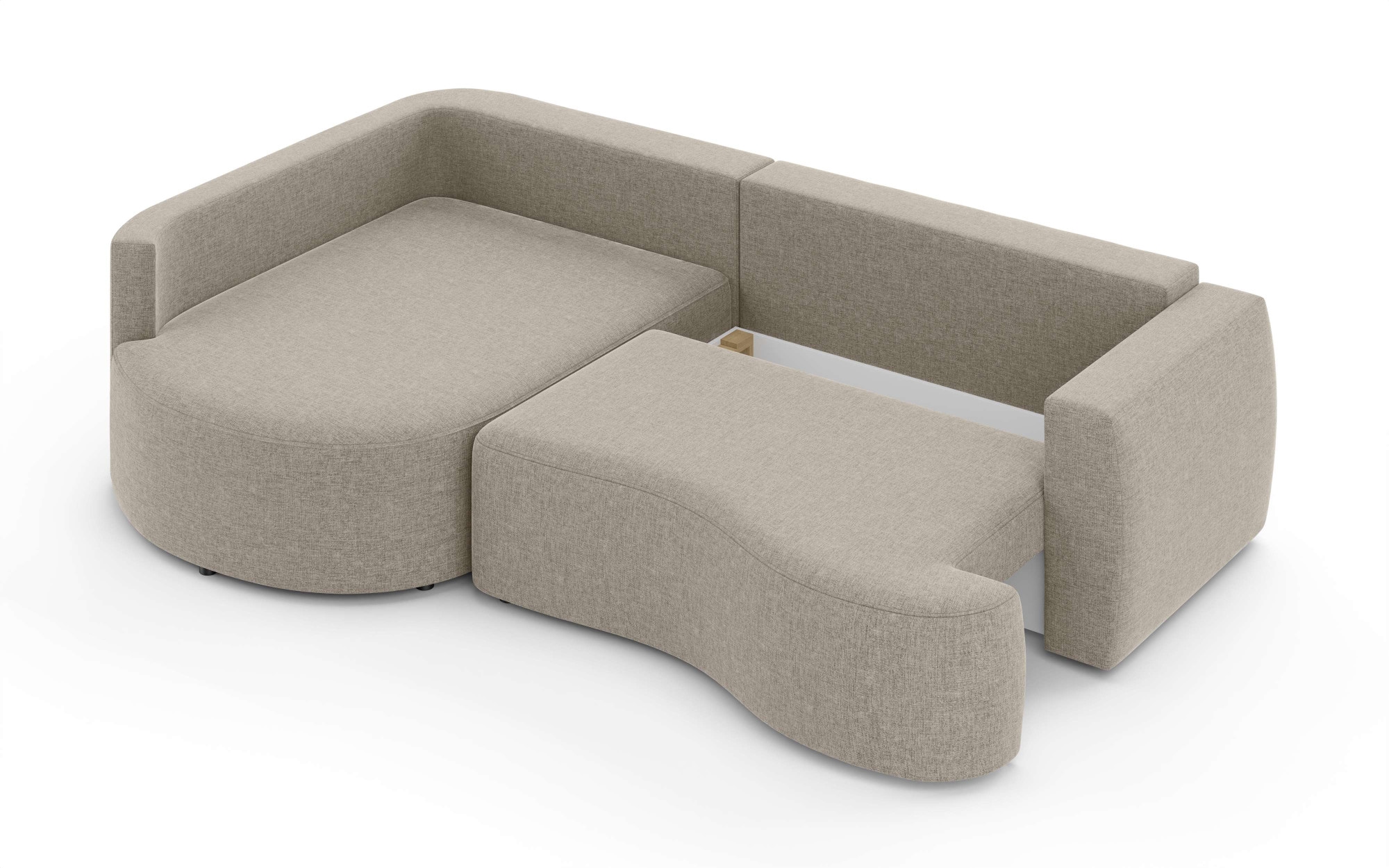 INOSIGN Ecksofa »Kahekili, Schlafsofa mit Bettkasten, Maße B/T/H: 255/181/90/ cm«, L-Form mit Wellenunterfederung, 7 Rückenkissen und 2 Zierkissen