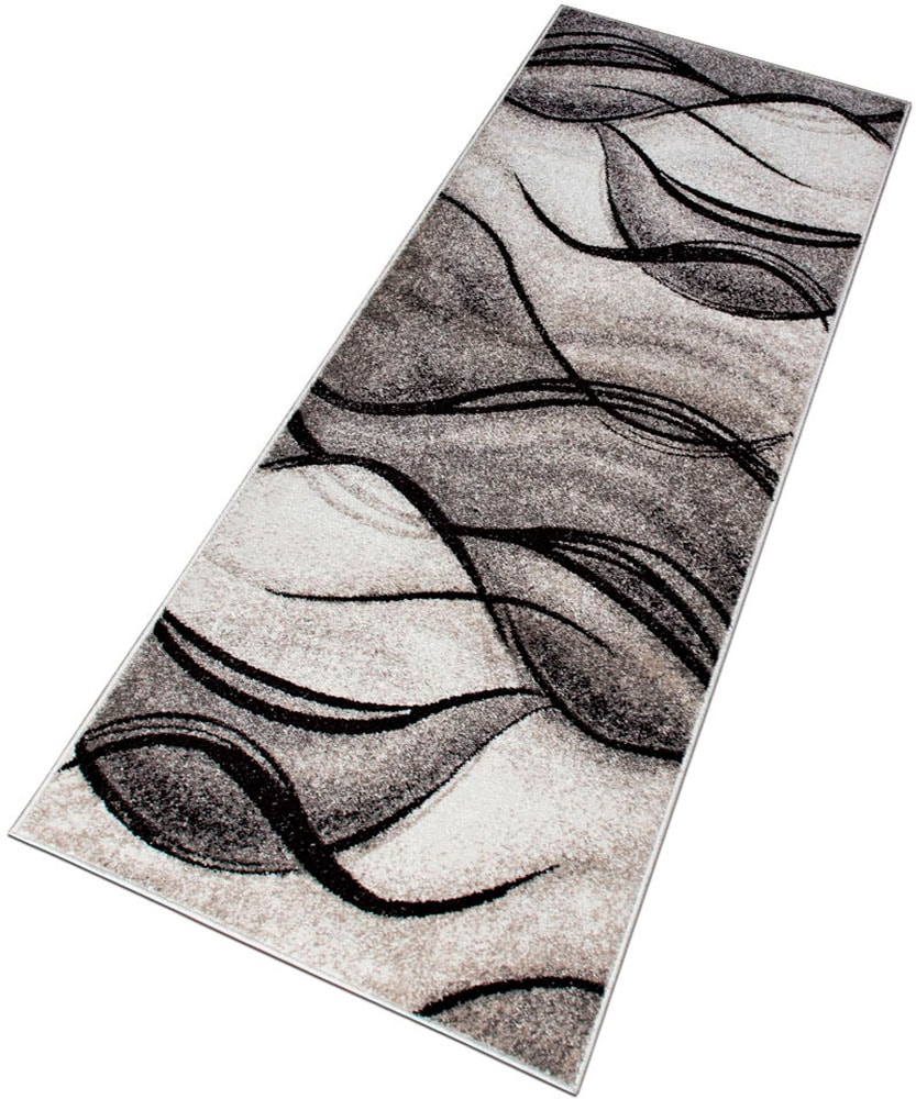 OTTO home Teppich "Tritom" rechteckig 9 mm Höhe mit besonders weichem Flor, Kurzflor, modernes Wellen Muster