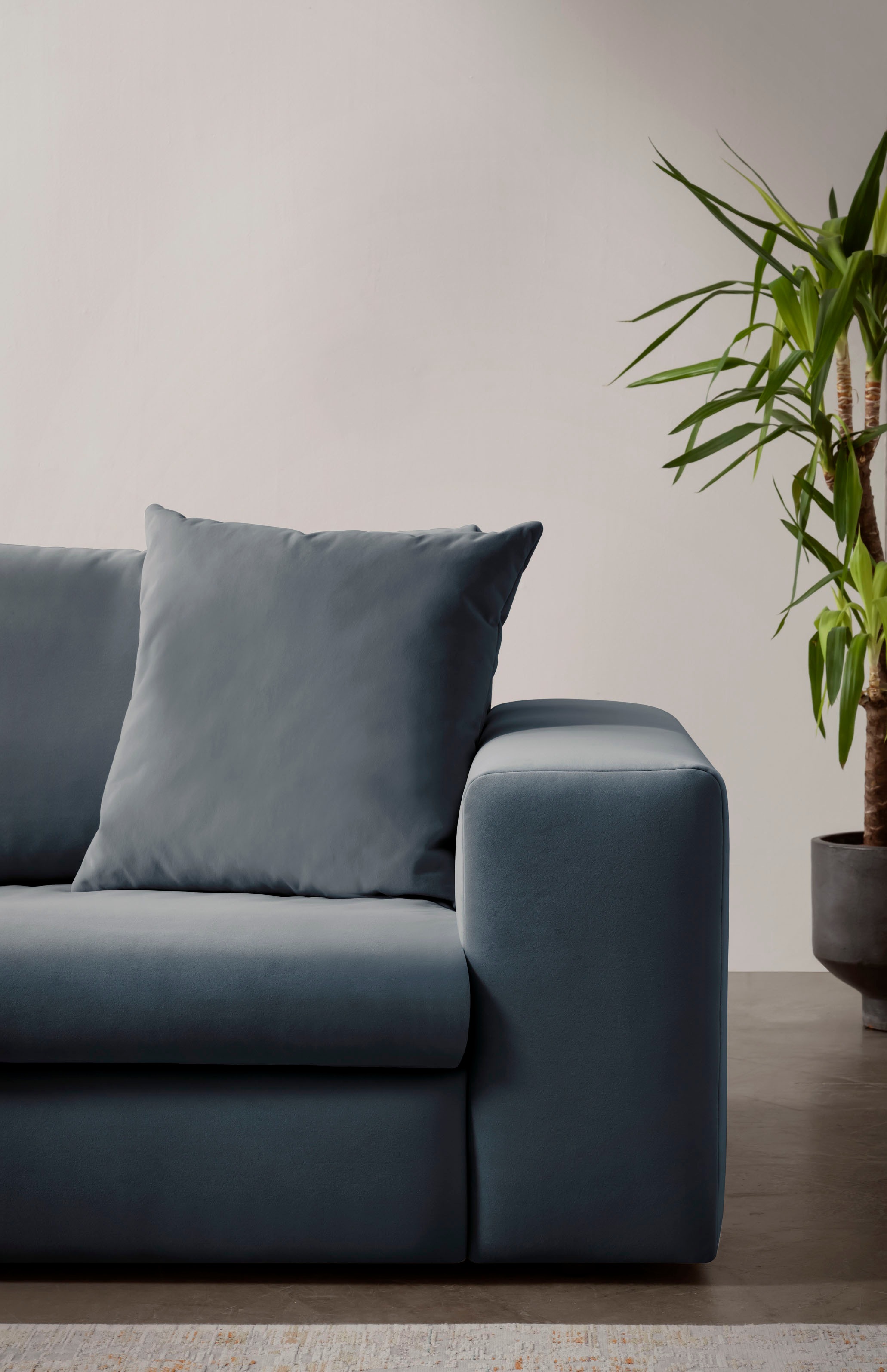 andas Ecksofa »SLEETLAND XXL in Samtvelours oder Vintage-Leder-Optik, L-Form,«, besonders groß und bequem